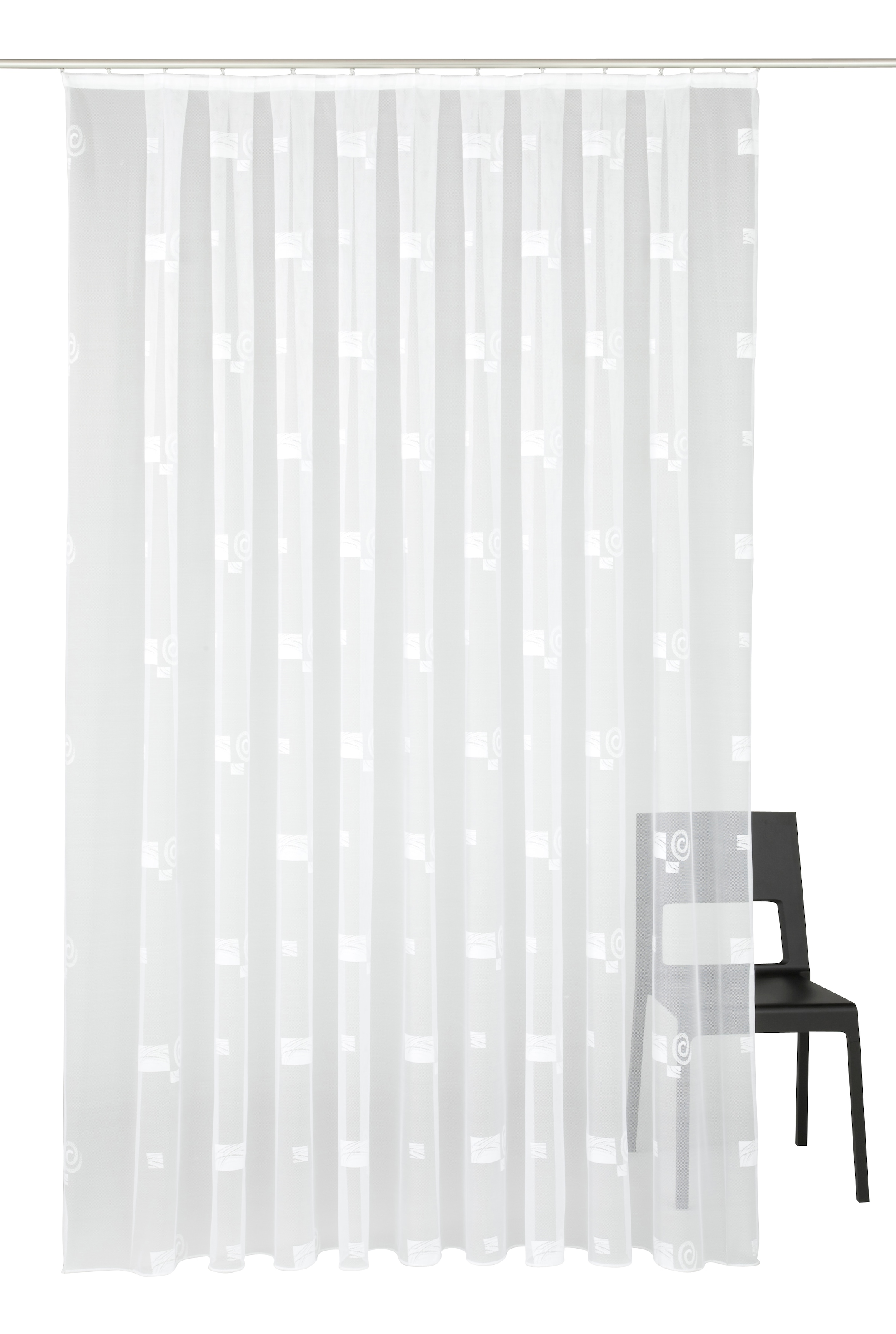 Image of Weckbrodt Gardine "Jacquardstore BL-MW" Kräuselband 1 Stk. tlg. feste Falten, Jacquard, Allover, Beschwerungsband, nach Mass