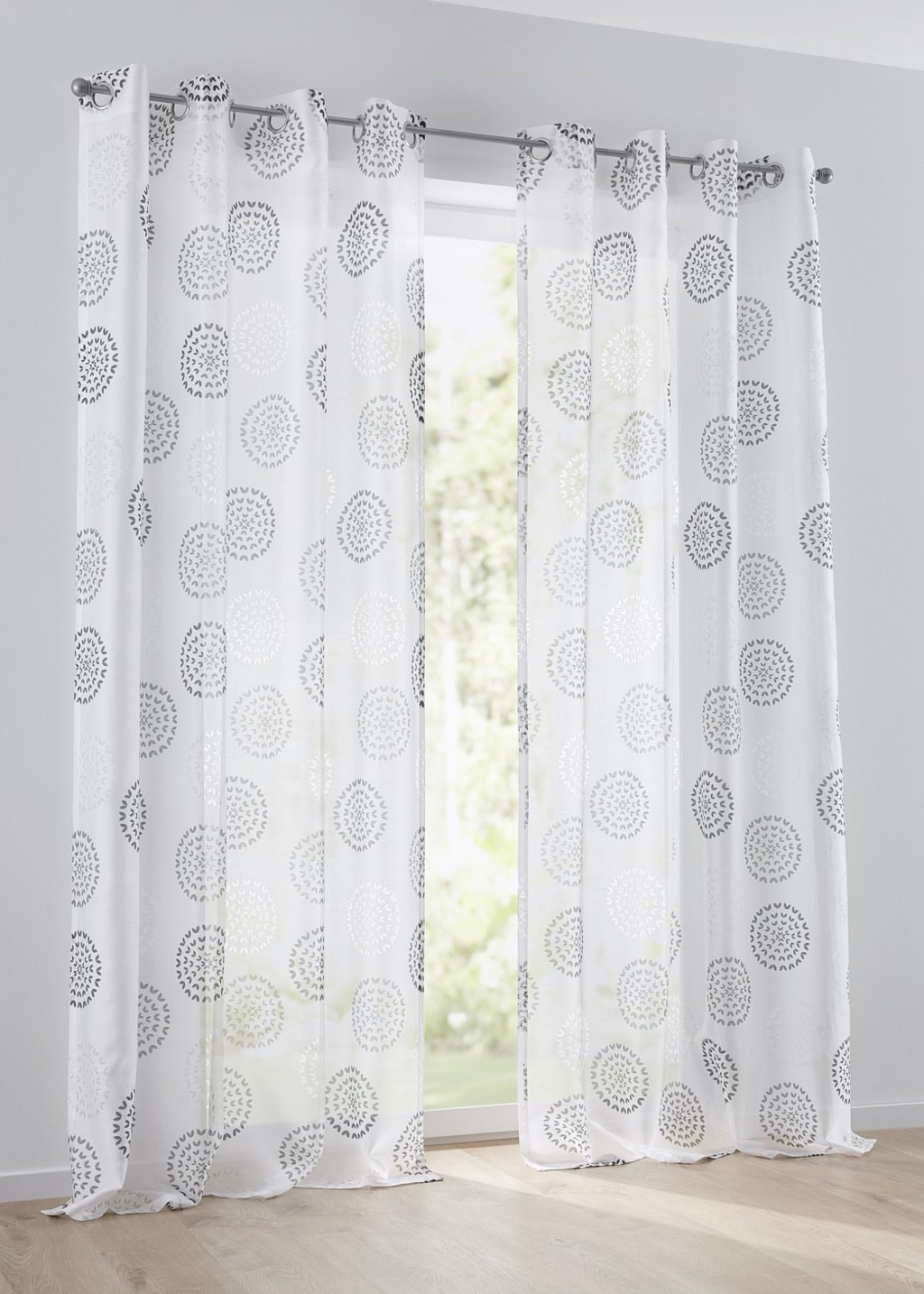 Kutti Vorhang »Bella«, (1 sur halbtransparent, Baumwolle-Polyester Trouver bedruckt, Gardine, Ausbrenner, St.)