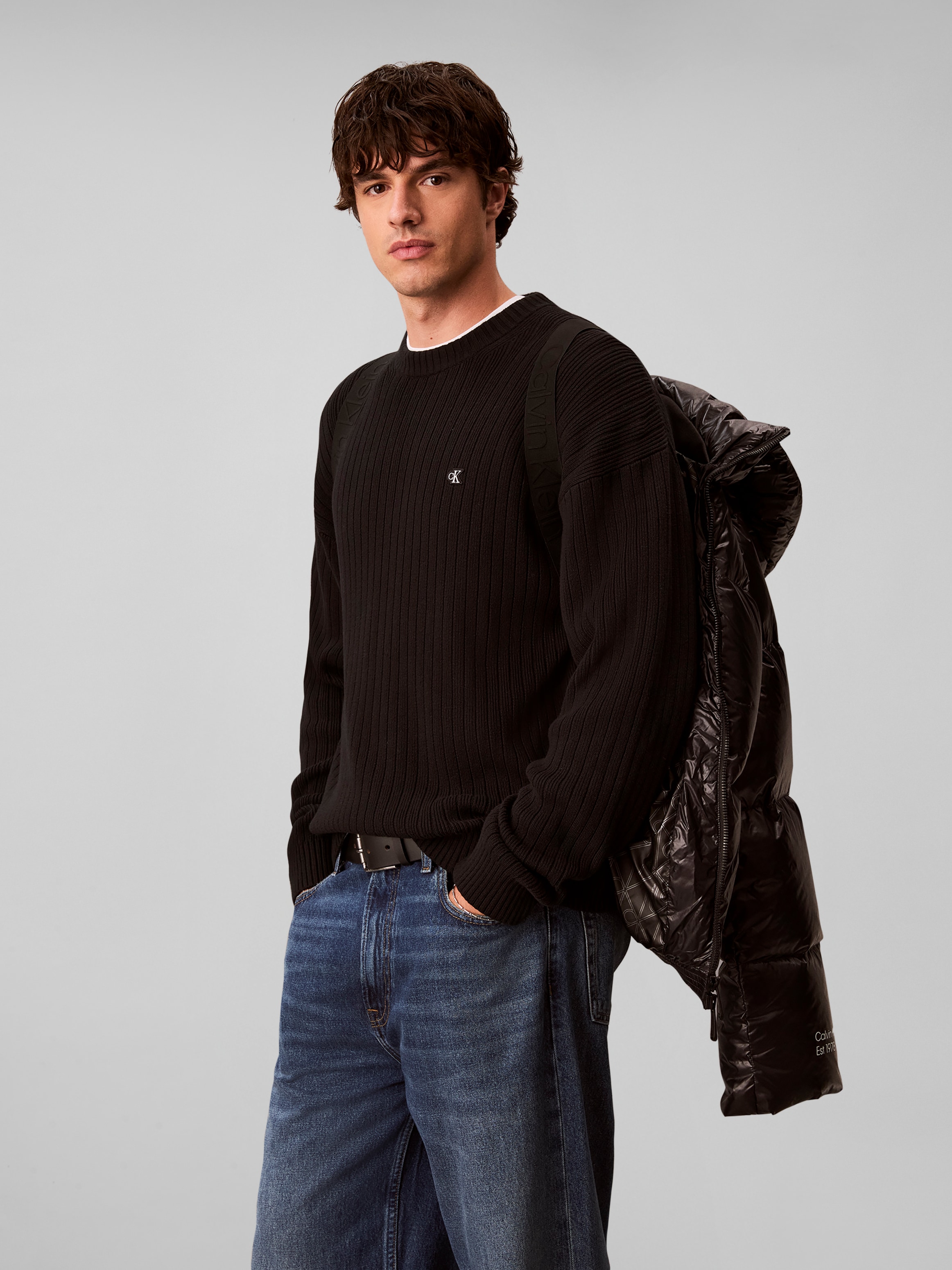 Calvin Klein Veste matelassée »LS GLOSSY DETACHABLE HD DOWN PUF« sans capuche coupe régulière avec capuche
