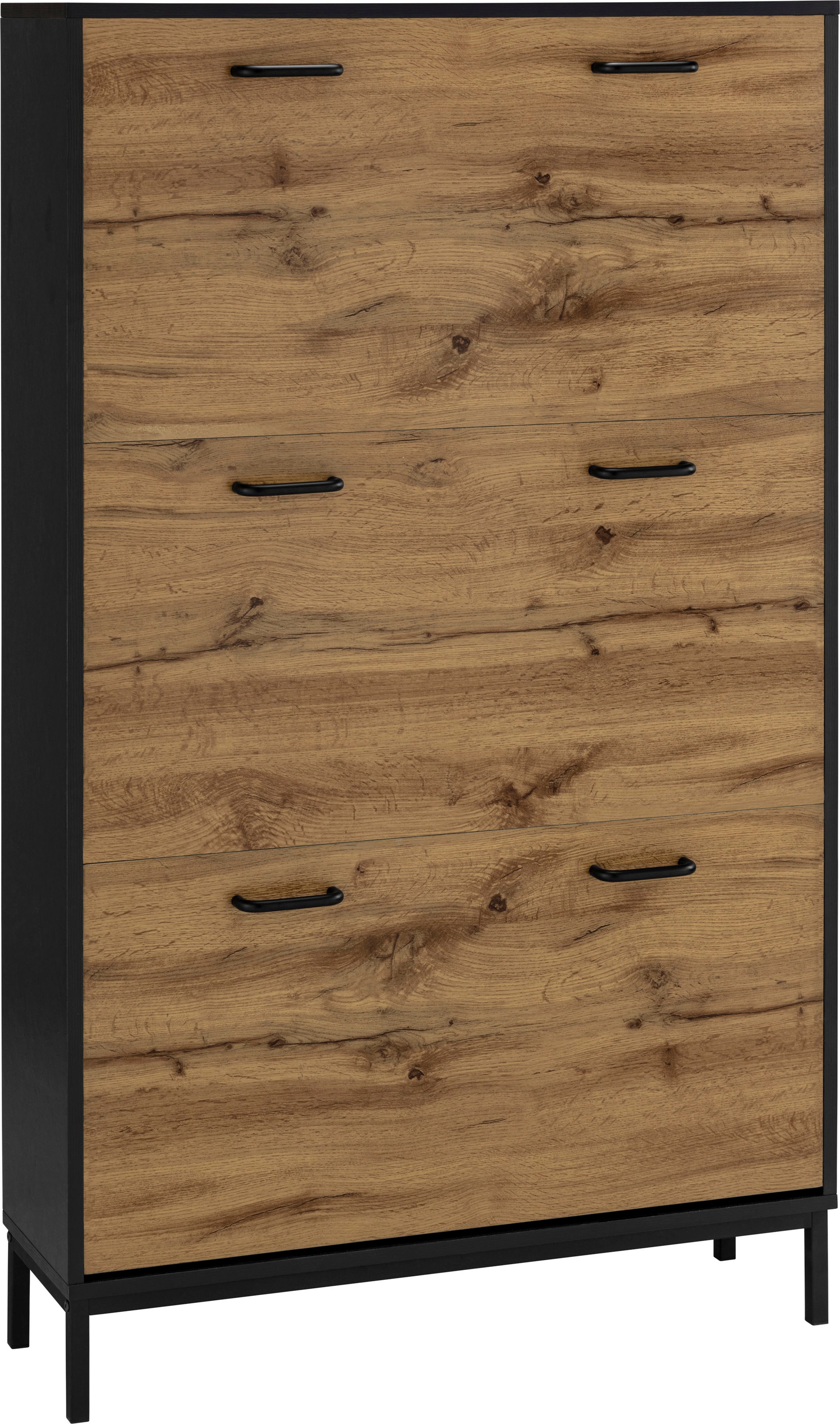 Image of Places of Style Schuhschrank »Rocco«, mit 3 Klappen, mit Platz für 22-26 Paar Schuhe, Griffe aus Metall, Breite 80 cm, Höhe 140 cm bei Ackermann Versand Schweiz