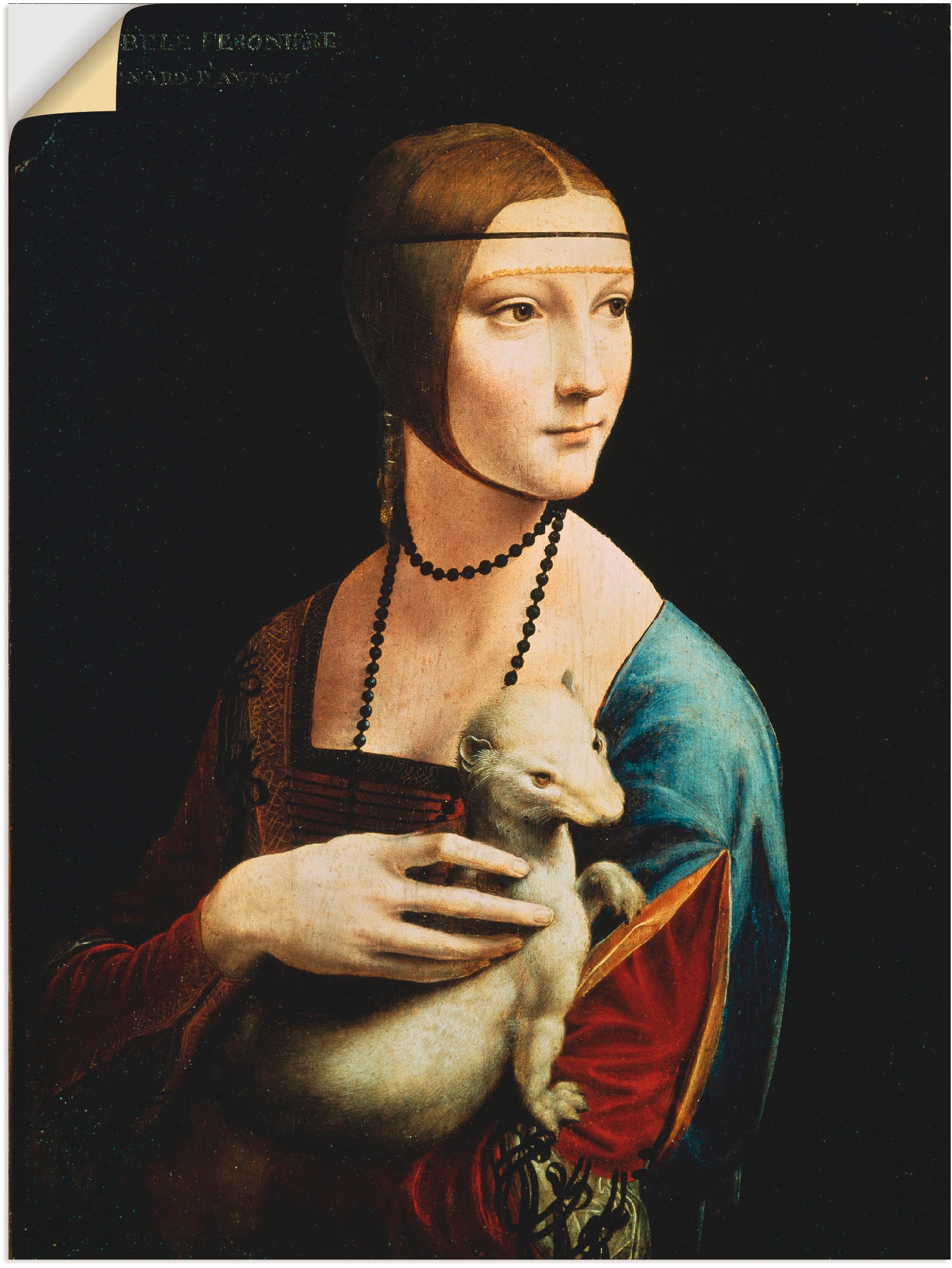 Image of Artland Wandbild »Dame mit dem Hermelin Porträt«, Frau, (1 St.), in vielen Grössen & Produktarten -Leinwandbild, Poster, Wandaufkleber / Wandtattoo auch für Badezimmer geeignet bei Ackermann Versand Schweiz