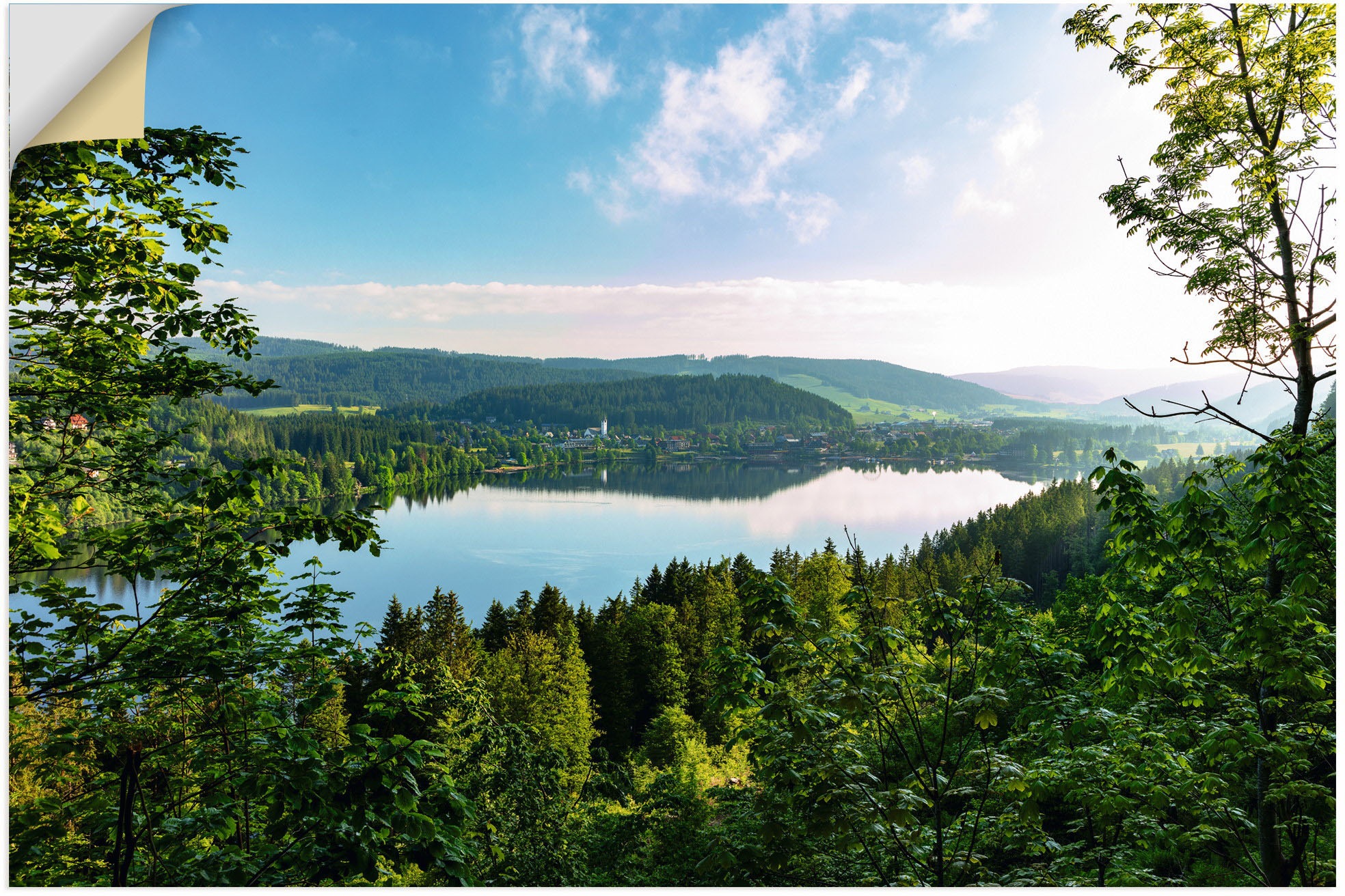Image of Artland Wandbild »Blick auf den Titisee im Schwarzwald«, Seebilder, (1 St.), in vielen Grössen & Produktarten - Alubild / Outdoorbild für den Aussenbereich, Leinwandbild, Poster, Wandaufkleber / Wandtattoo auch für Badezimmer geeignet bei Ackermann Versan