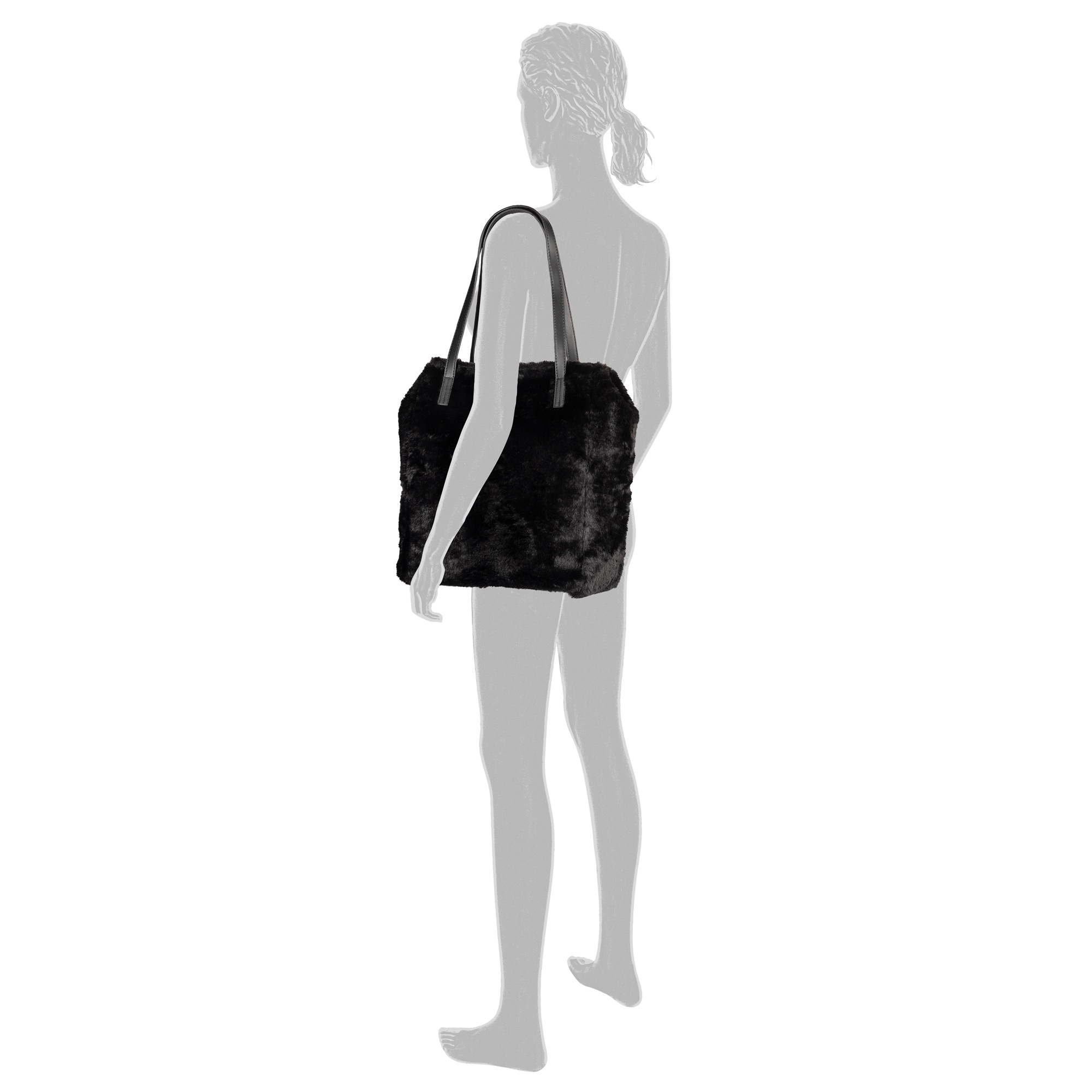 TOM TAILOR Denim Shopper »Arona Cosy« Damen Schultertasche, im Fellimitat-Look