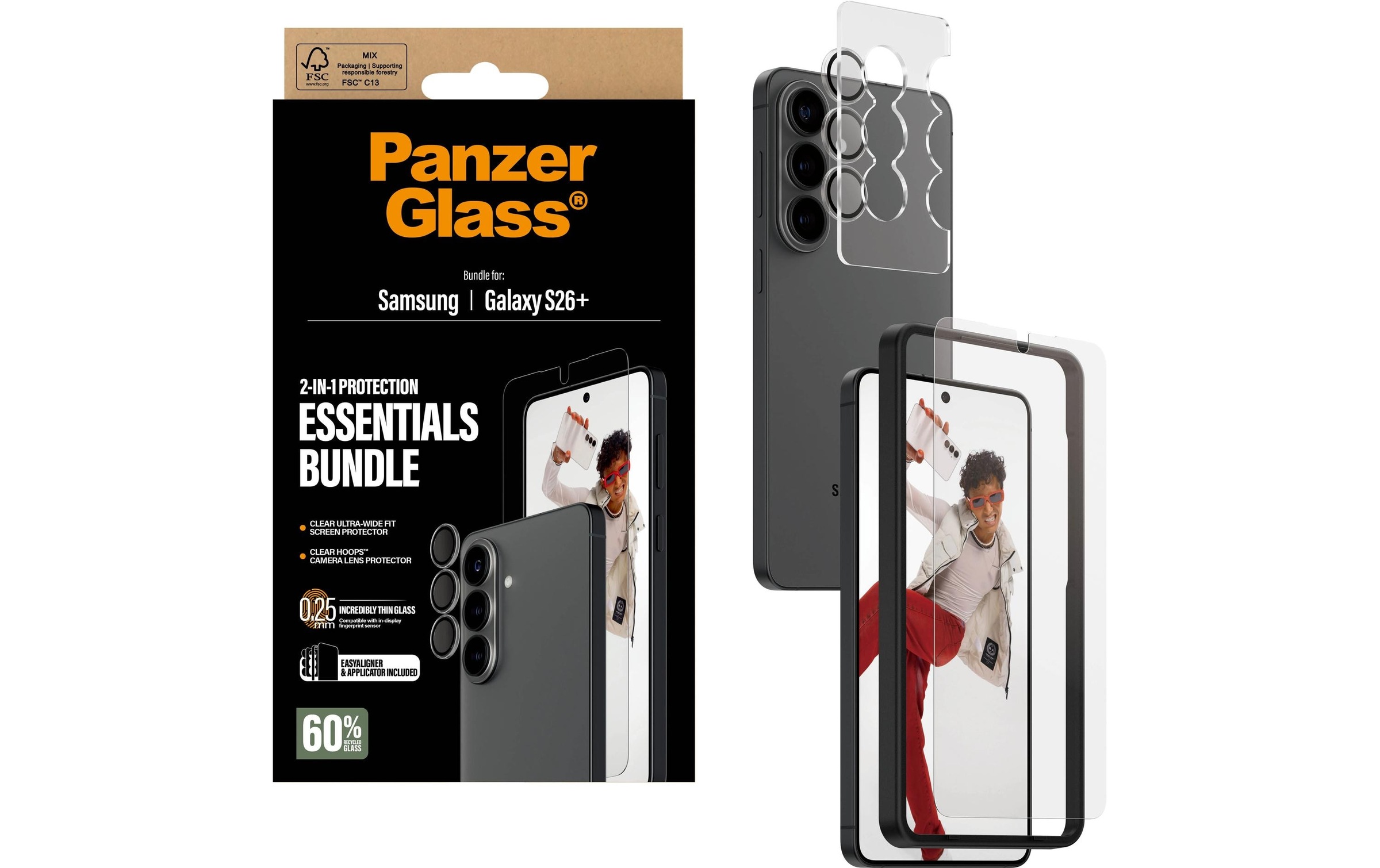 PanzerGlass Verre de protection pour appareil photo »Hoops 2-in-1 Bundle Galaxy S26 Plus«