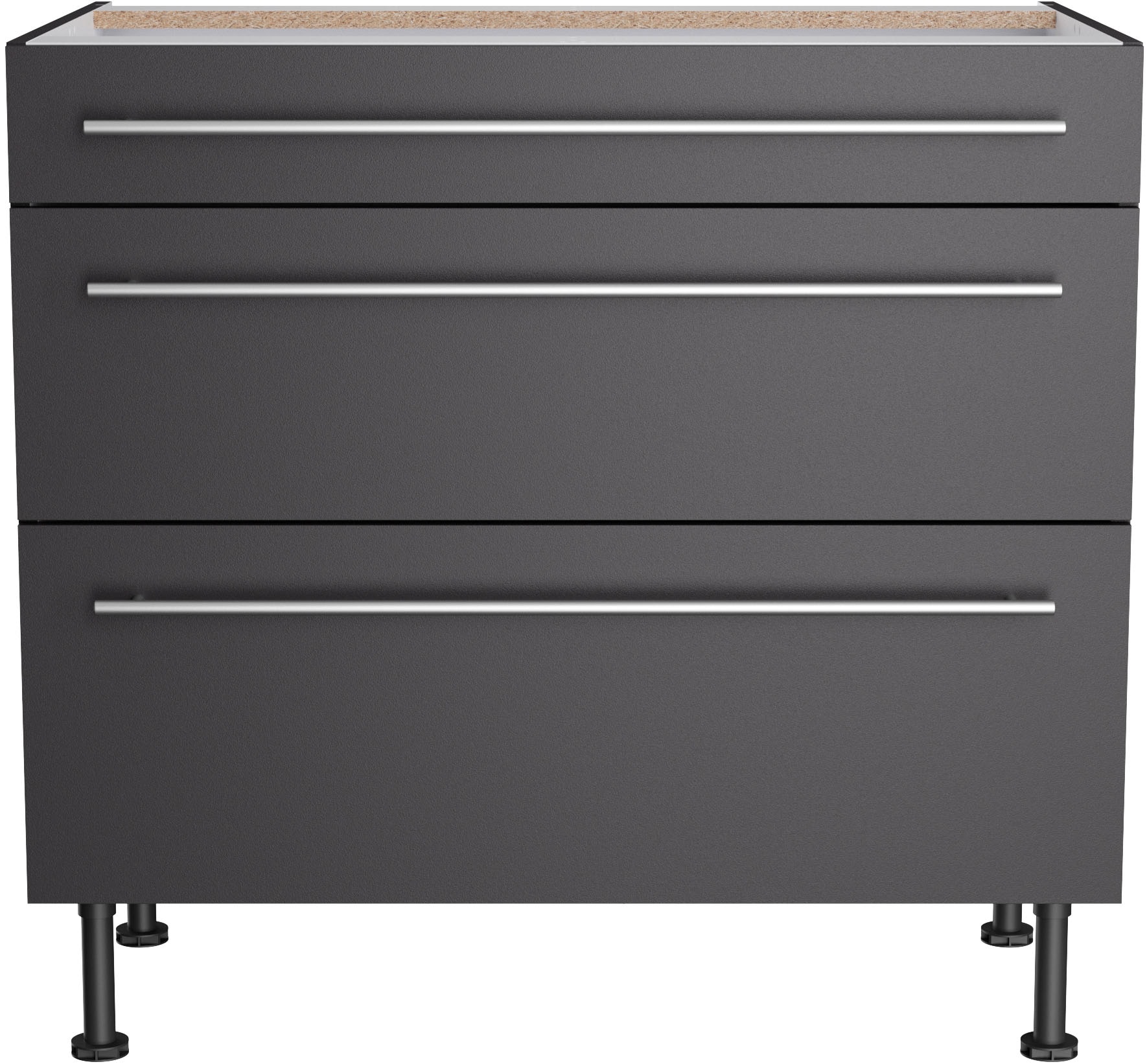 KOCHSTATION Unterschrank »KS-Bern2«, Breite 90 cm, 1 Schubkasten, 2 Auszüge