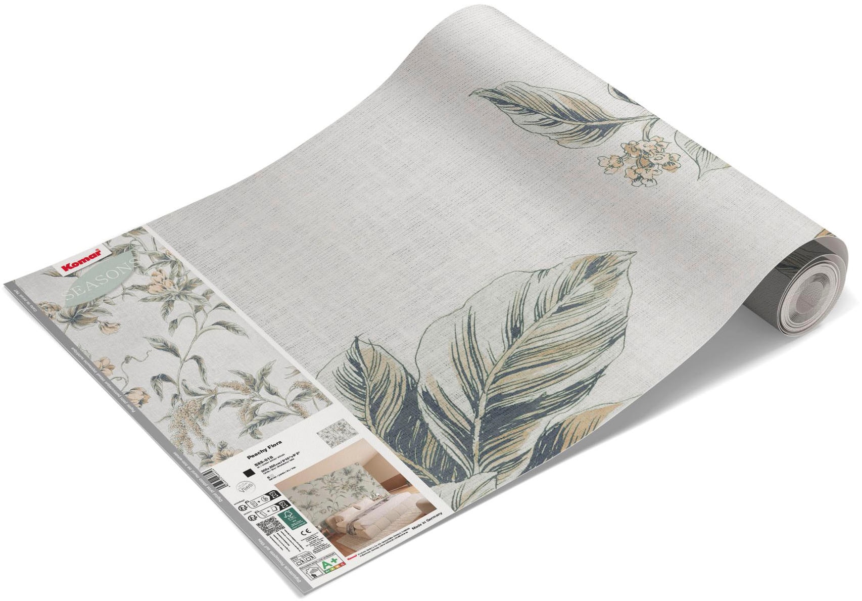 Komar Papier peint photo »Vlies Fototapete - Peachy Flora - Grösse 300 x 250 cm« imprimé