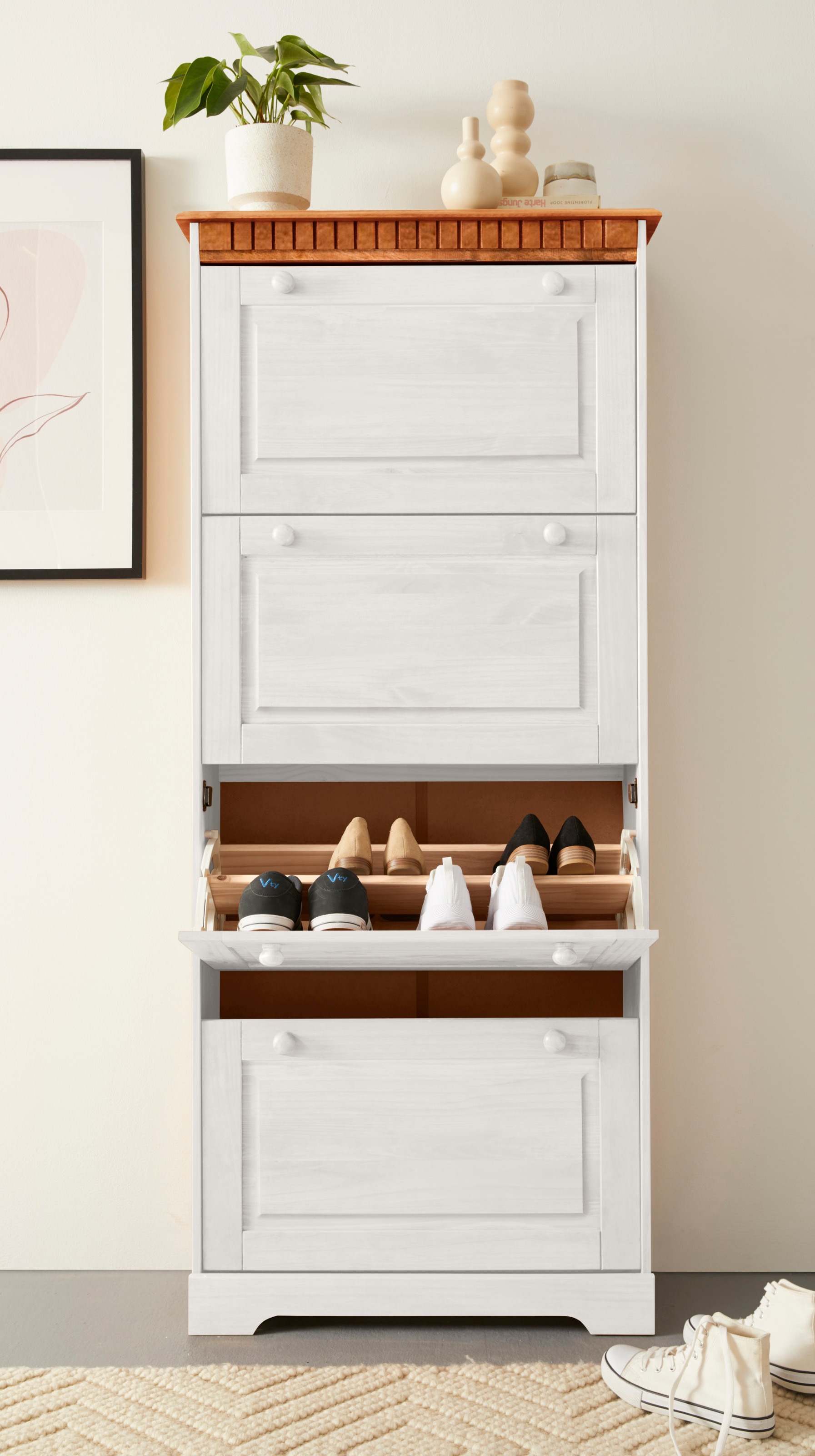 Image of GOODproduct Schuhschrank "Lisa" mit 4 Klappen, Höhe 172 cm, Breite 75 cm