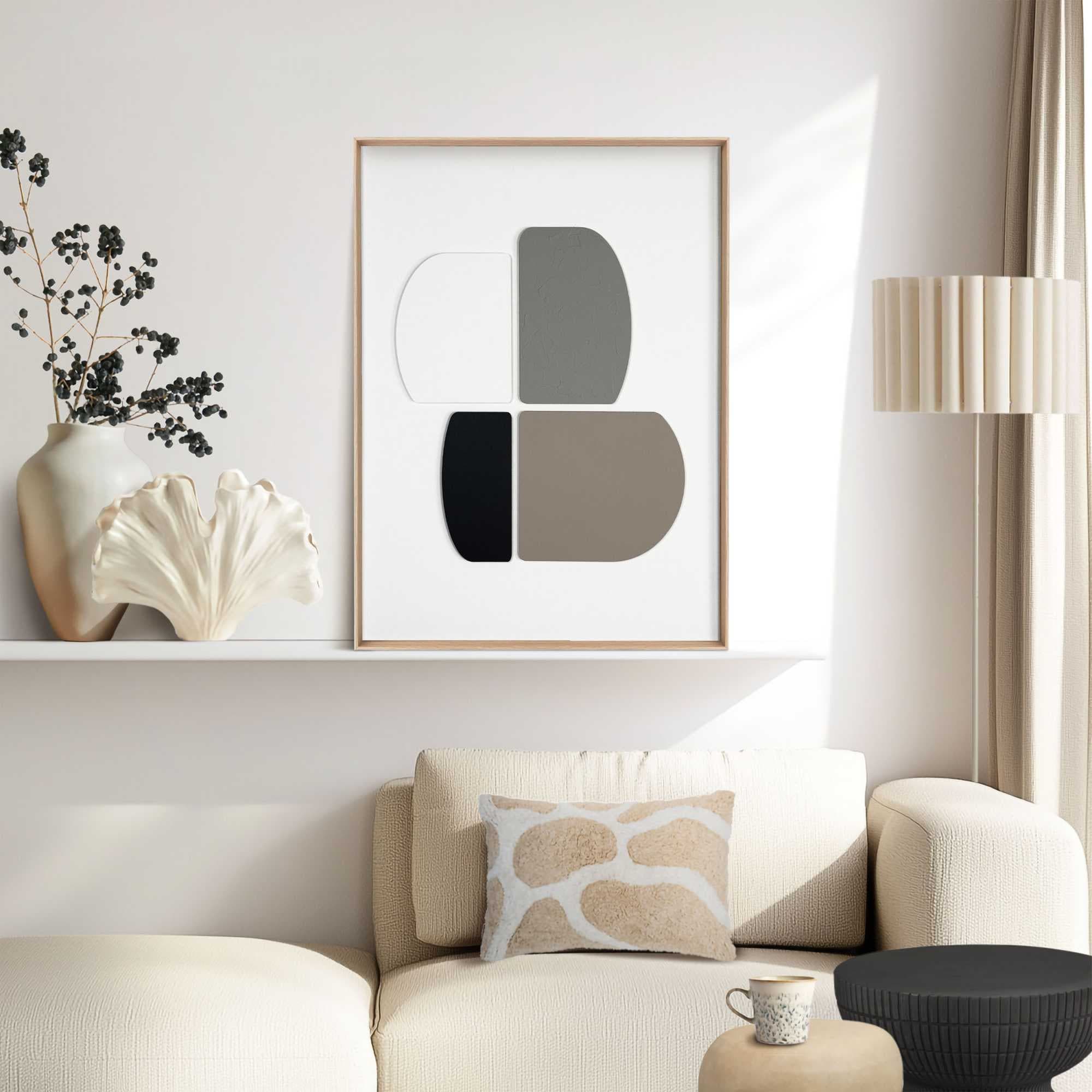 Reinders! Wandbild »Sculpted Silence« Wohnzimmer - Beige - MDF - Abstrakt - 50x70 cm