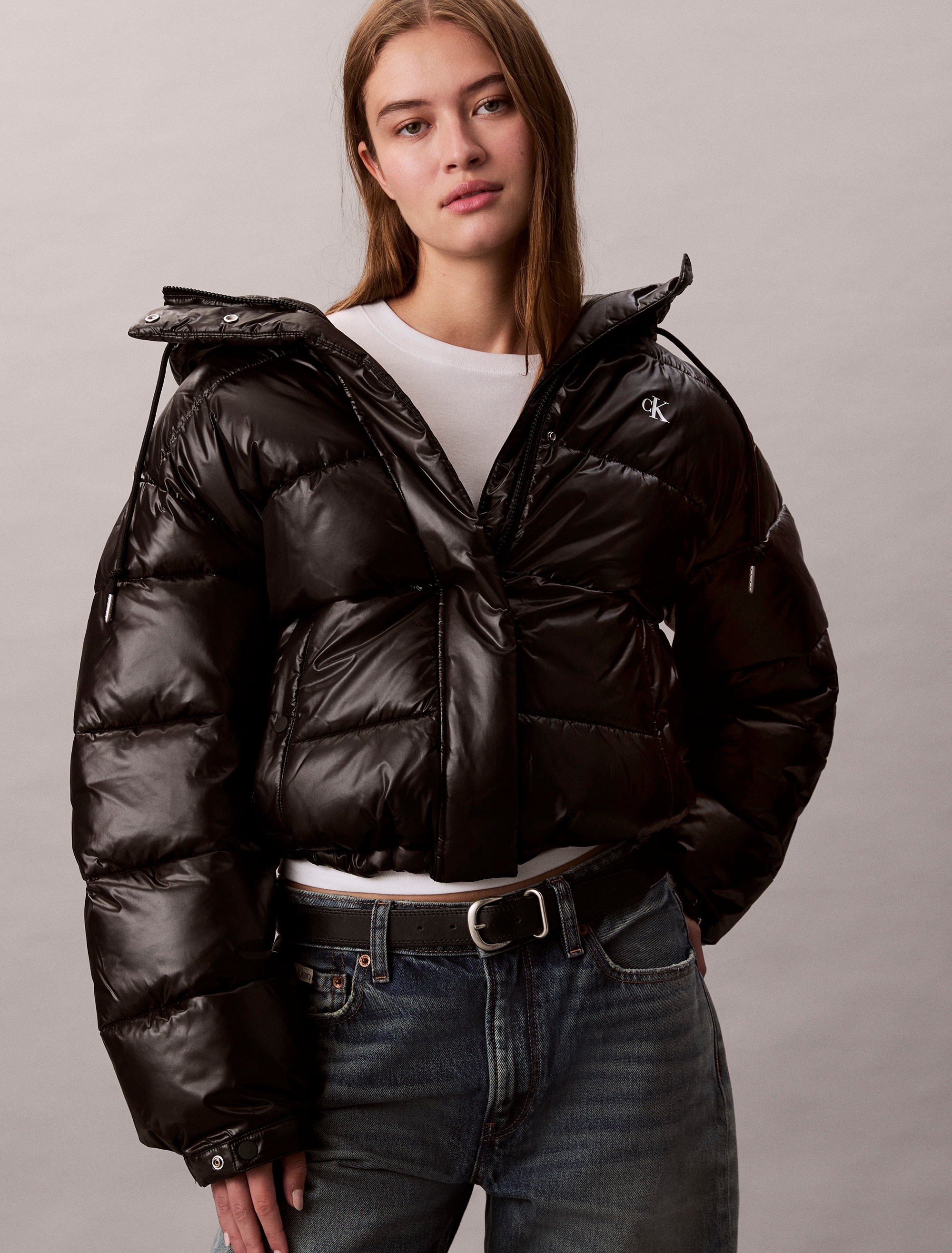 Image of Calvin Klein Jeans Steppjacke "SHINE PUFFER" mit Kapuze regular fit, mit Kapuze, glänzendes Material