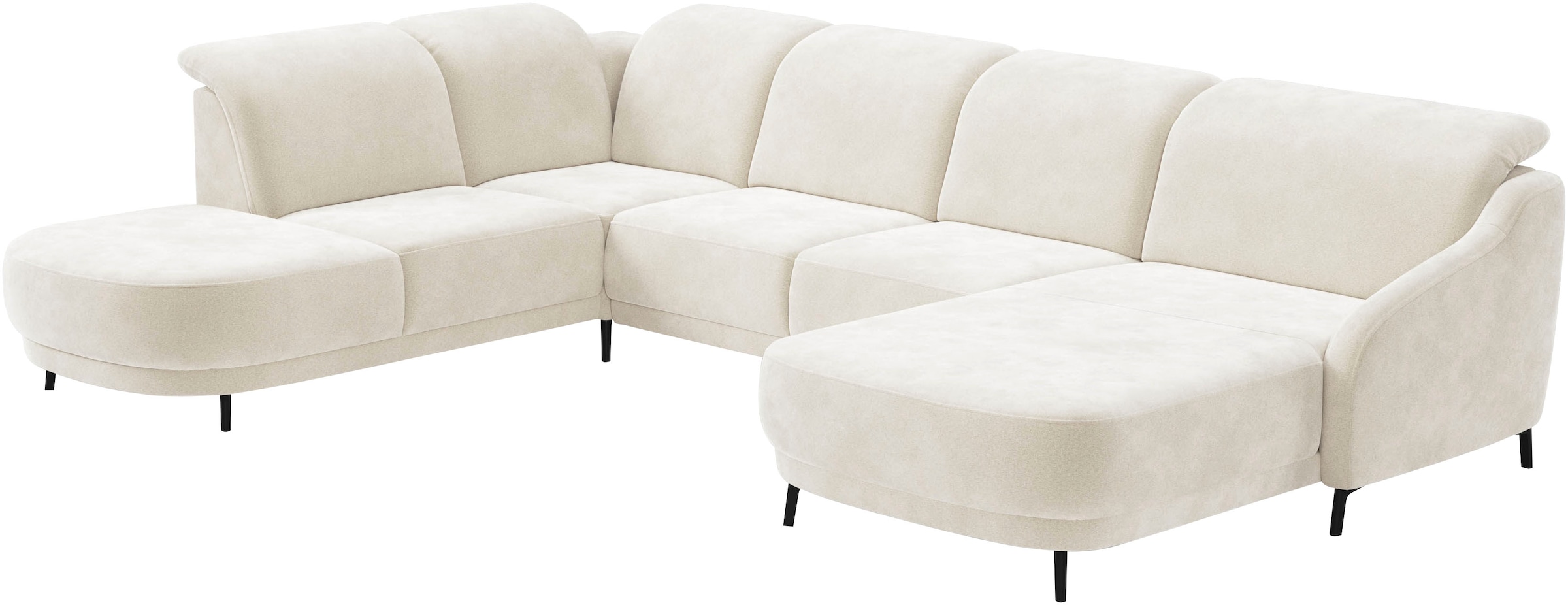 sit&more Wohnlandschaft »Blues U-Form«, inkl. Kopfteilverstellung, wahlweise mit Klapptisch und USB