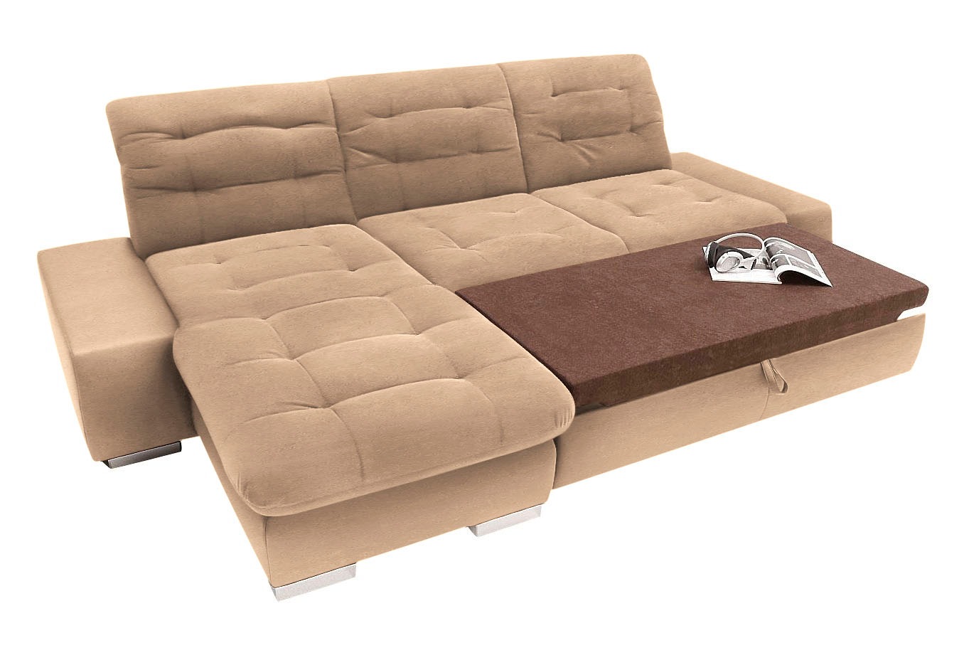 sit&more Ecksofa »Pale L-Form«, inklusive Kopfteilverstellung, wahlweise mit Bettfunktion