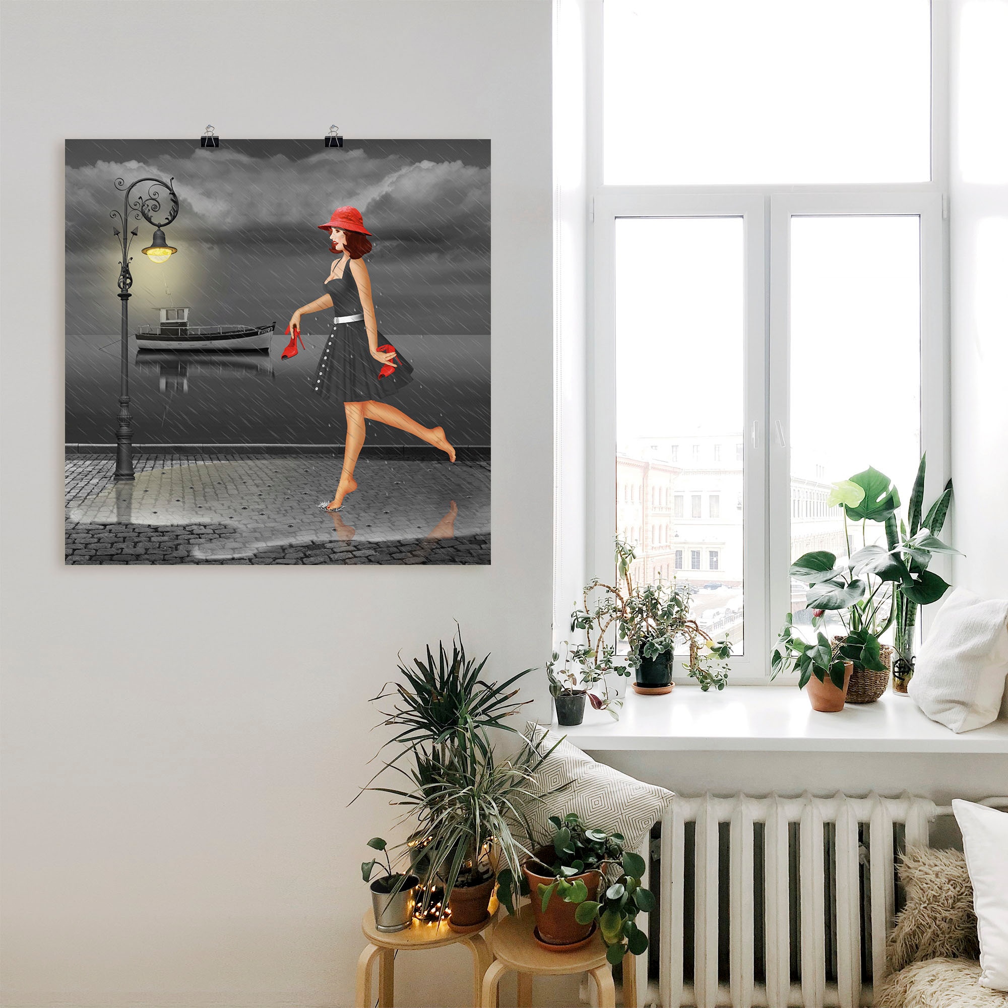 Artland Wandbild »Tanzen im Regen«, Frau, (1 St.), als Leinwandbild, Poster in verschied. Grössen