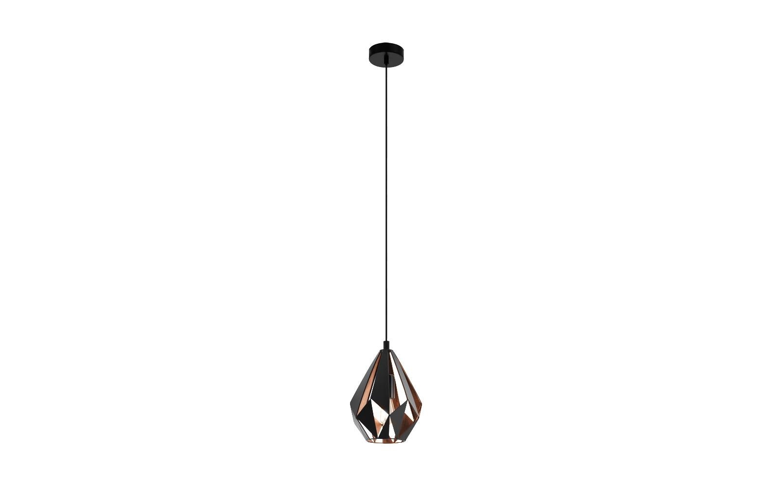 Image of EGLO Pendelleuchte "1 Hängel. schwarz, kupfer" E27