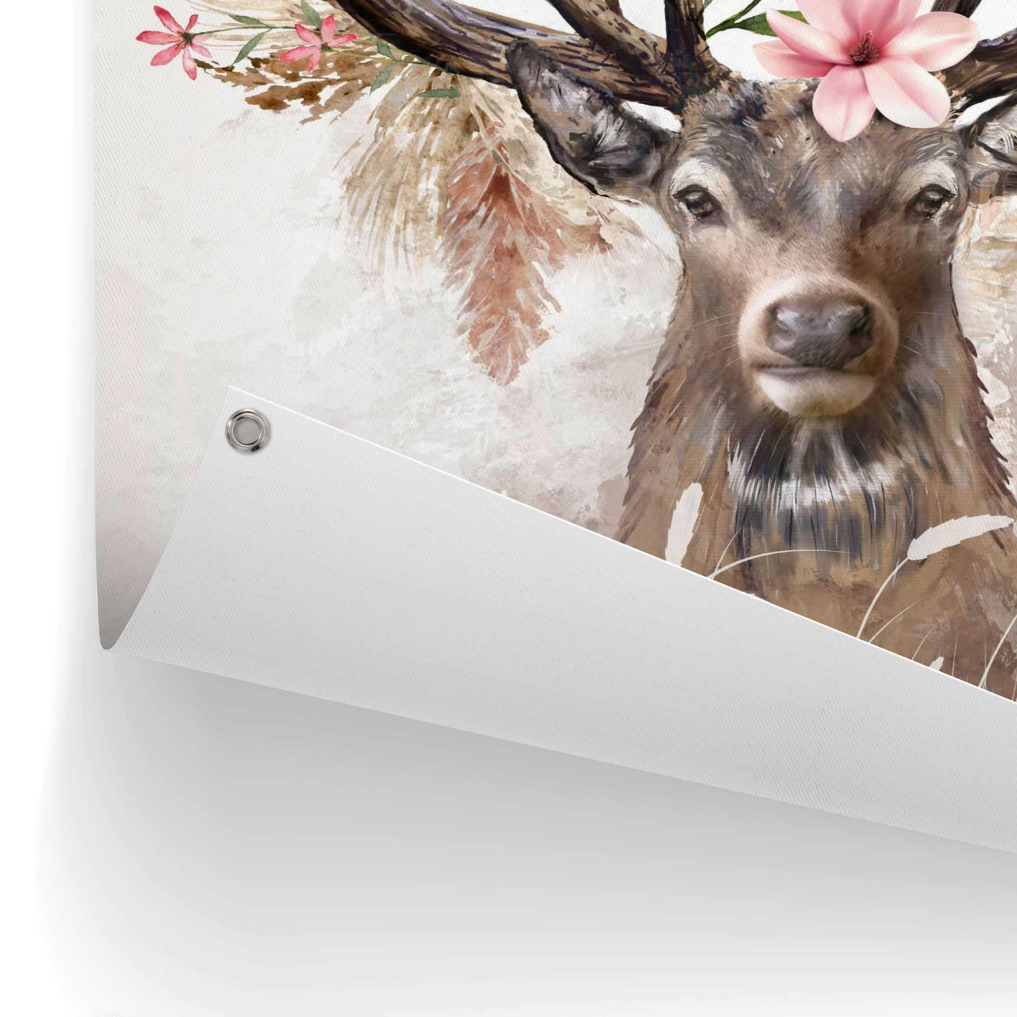 ♕ Reinders! für auf Outdoor »Hirsch Garten Blumen«, Balkon oder in versandkostenfrei Poster