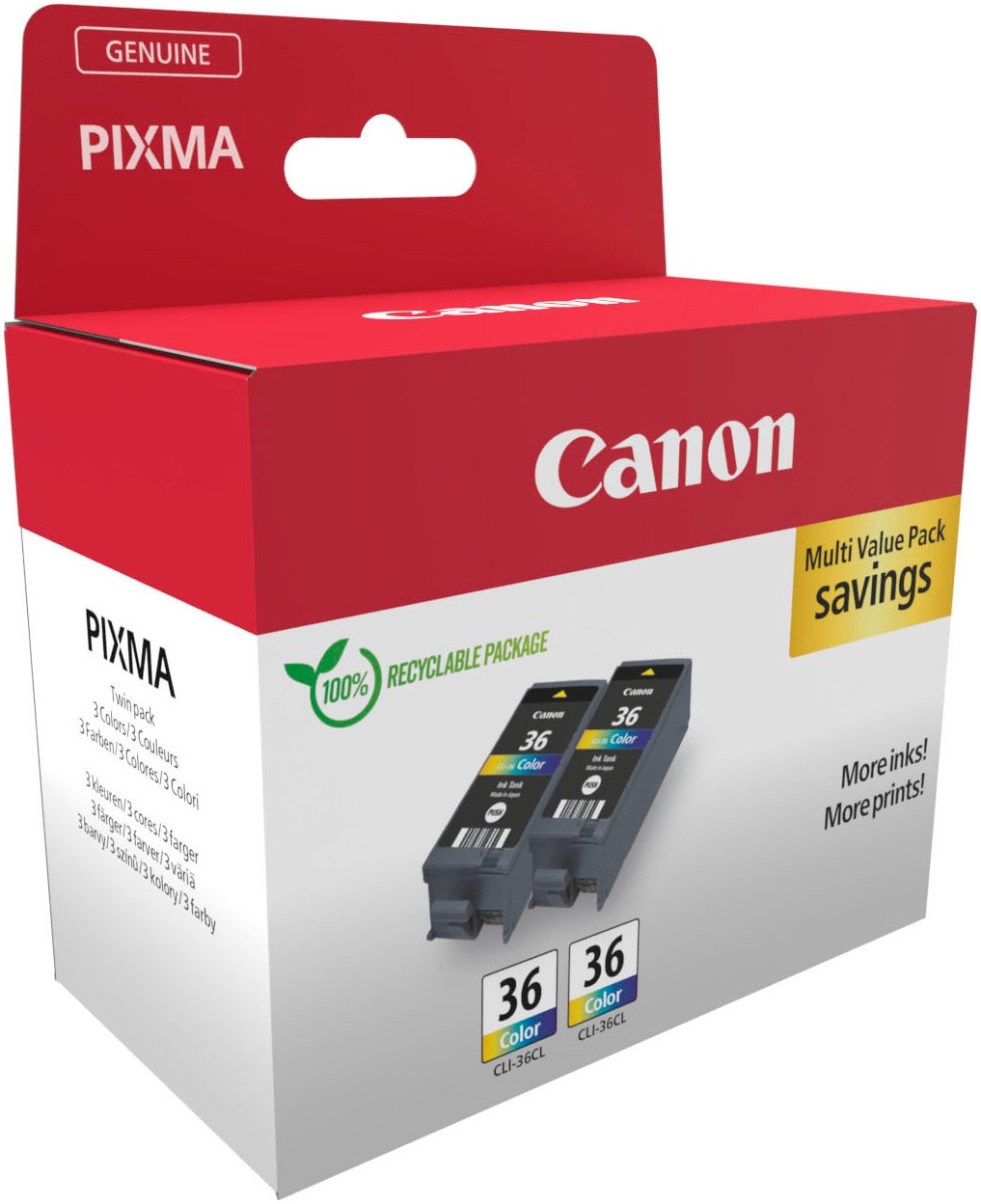 Canon Tintenpatrone »CLI-36 CL (Doppelpack)«, (Packung, 2 St.)