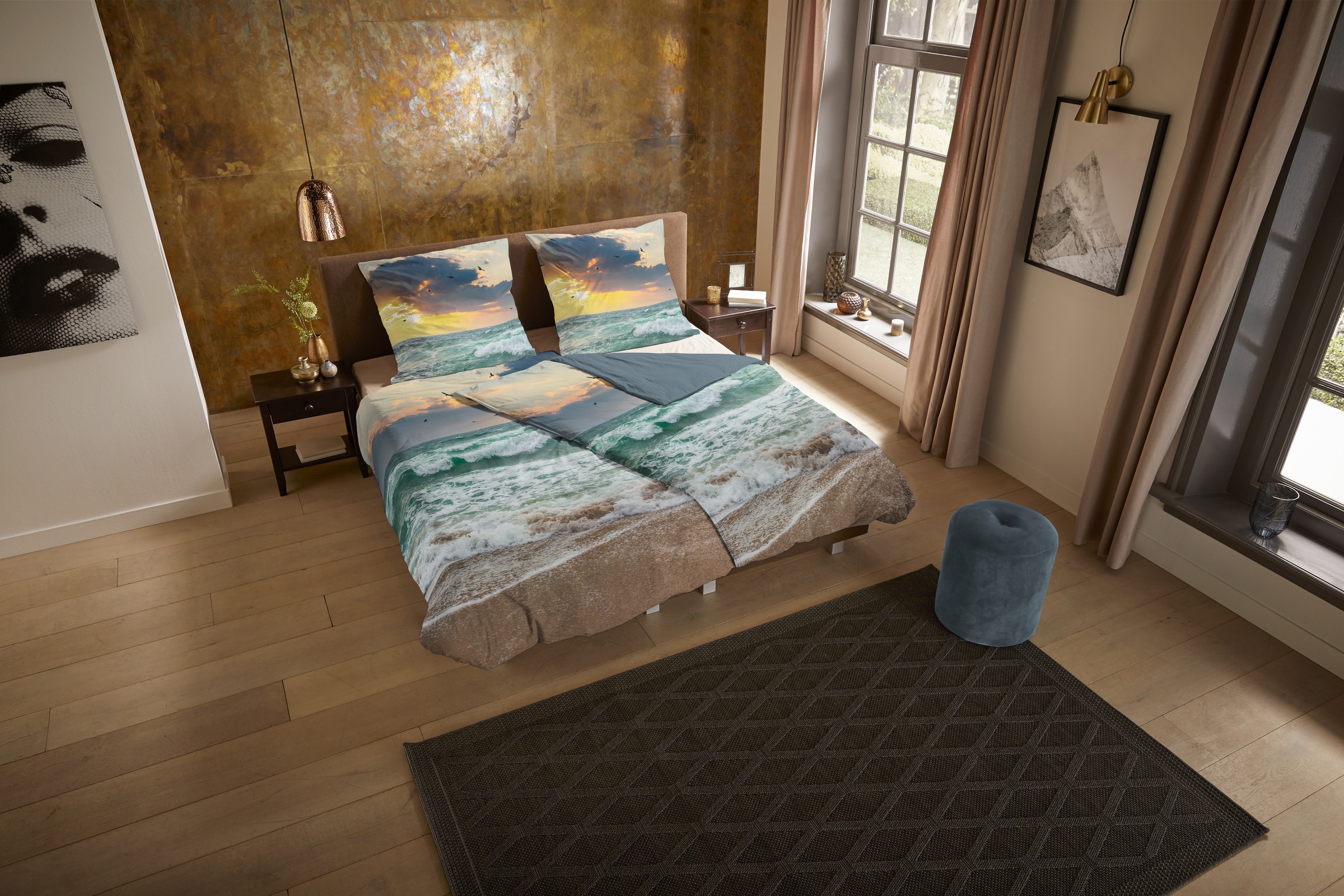 PURE luxury collection Wendebettwäsche »Samui«, Mikrofaser, Pflegeleicht, Reissverschluss, Wendeoptik, Strand, Meer