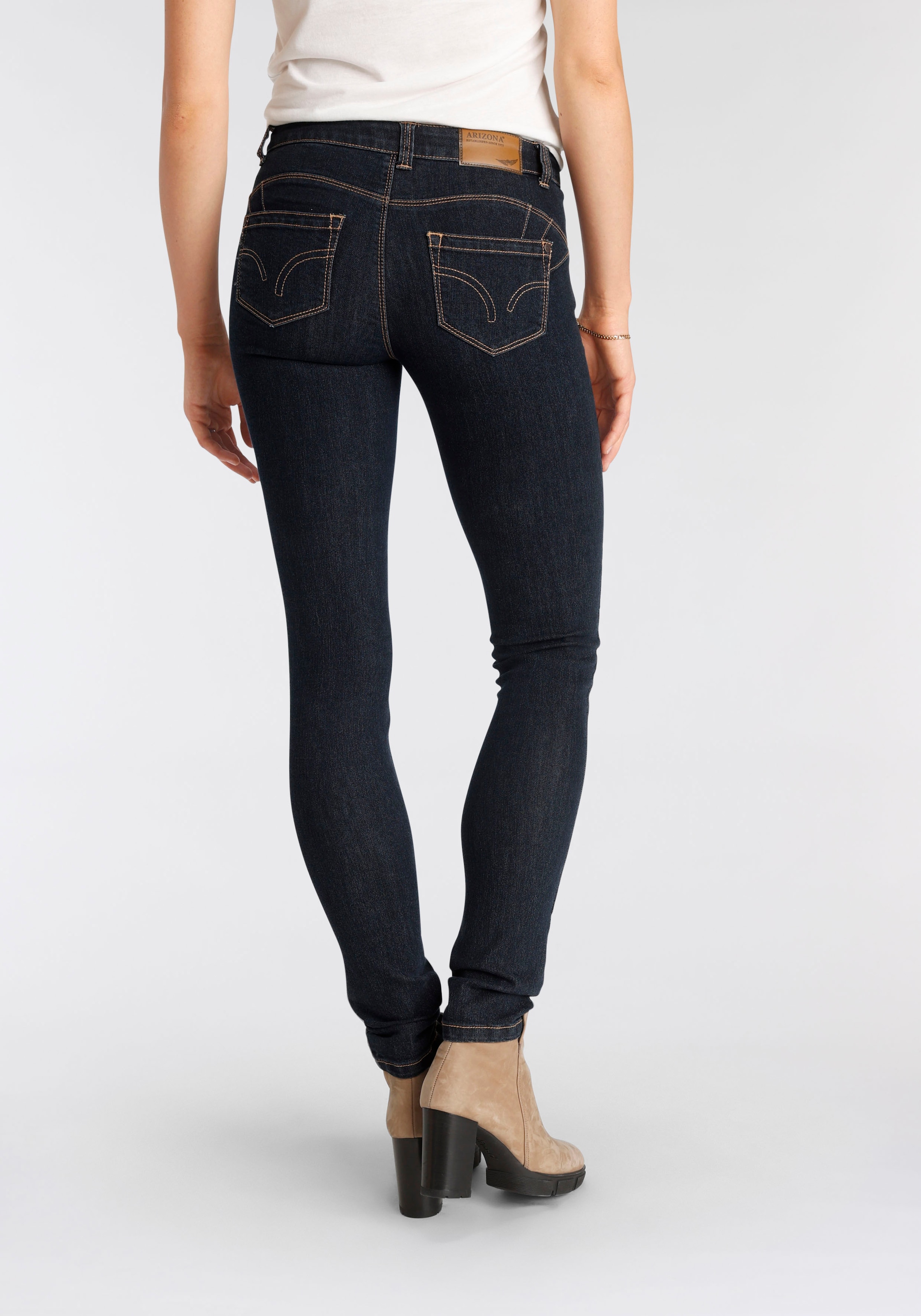 Arizona Skinny-fit-Jeans »Shaping«, skinny Passform, normale Leibhöhe, in Stretch-Qualität, Used-Look