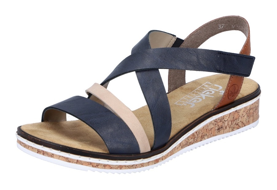Image of Rieker Sandale, Sommerschuh, Sandalette, Keilabsatz, mit Klettriemchen