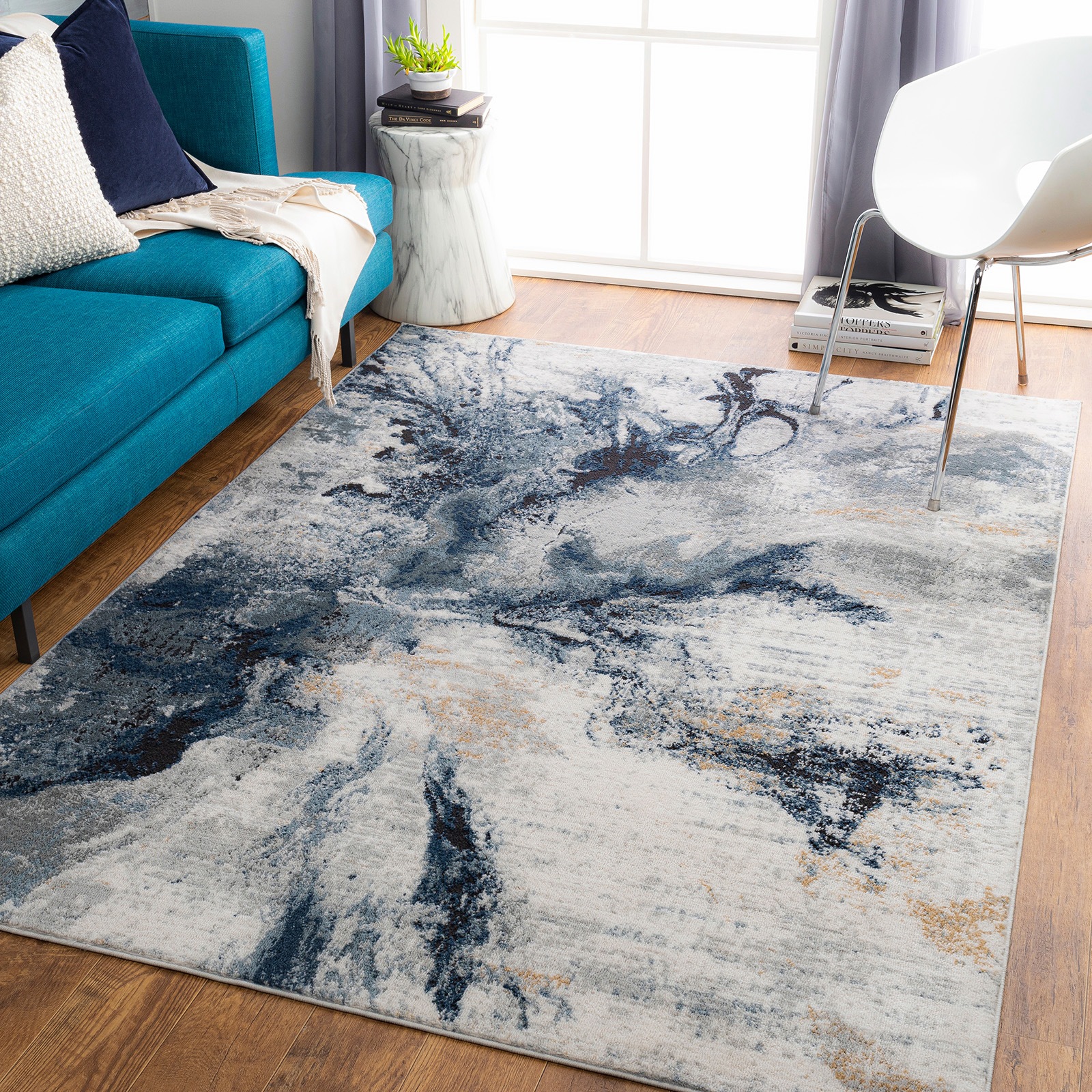 Image of Livabliss Teppich "NEW YORK" rechteckig 10 mm Höhe Moderner Designerteppich in Marmor Optik, Kurzflor Wohnzimmerteppich