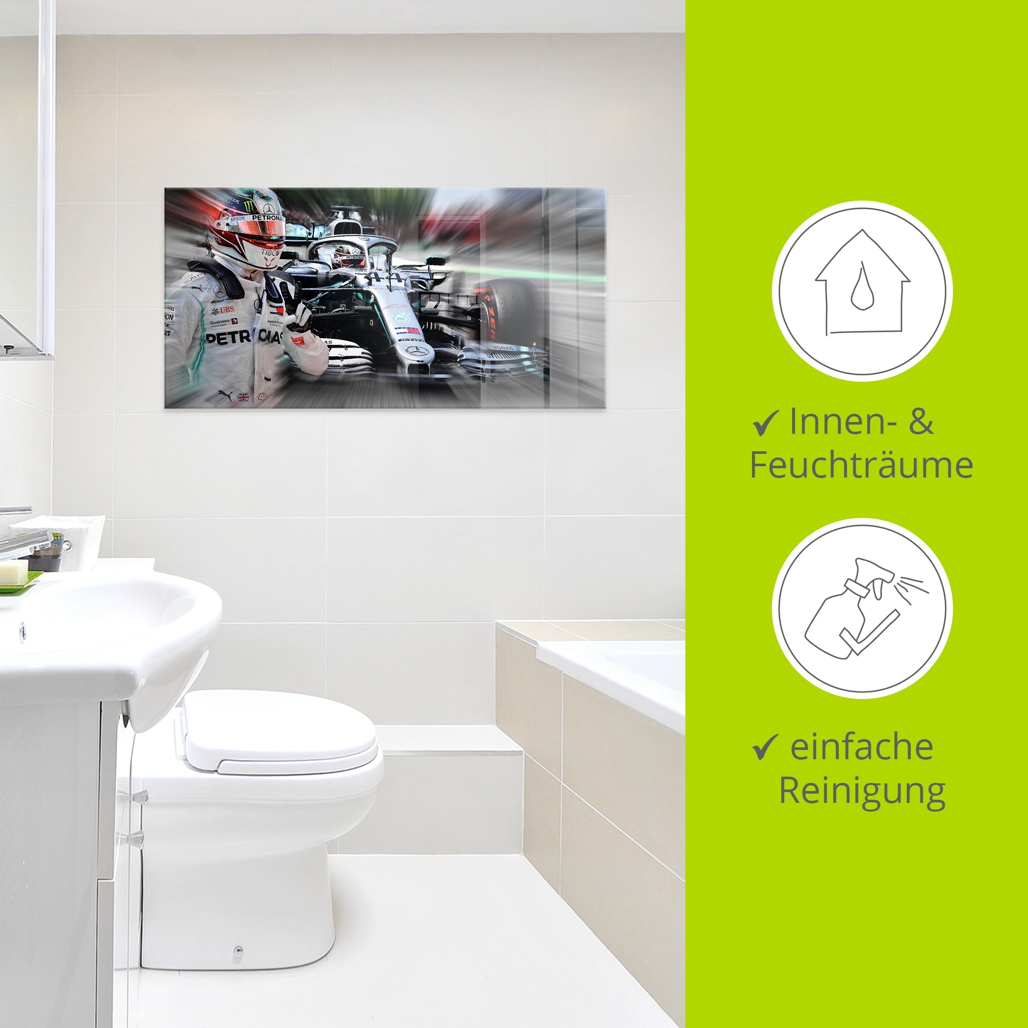 Artland Glasbild »Weltmeister Sir Lewis Hamilton« Funsport 1 Stk. tlg. in verschiedenen Grössen