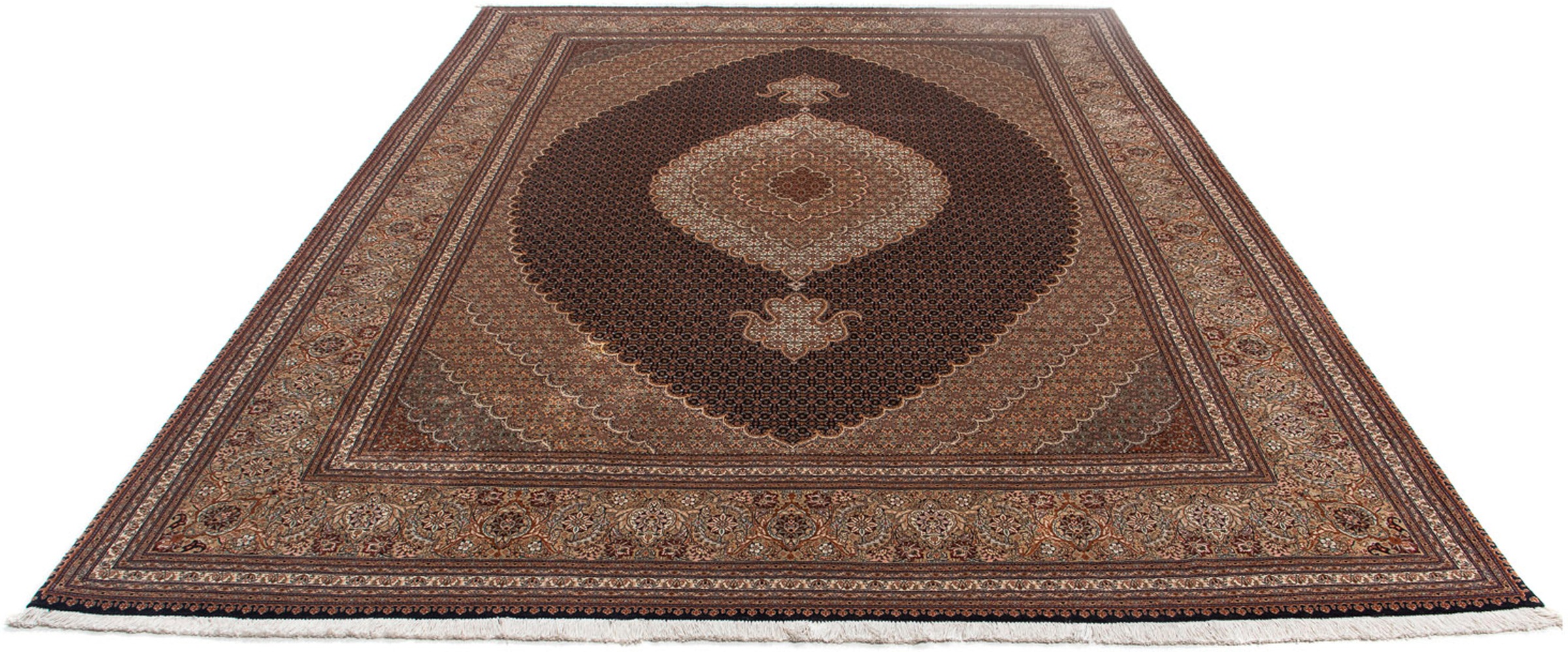 Image of morgenland Orientteppich »Perser - Täbriz - Royal - 357 x 250 cm - braun«, rechteckig, 7 mm Höhe, Wohnzimmer, Handgeknüpft, Einzelstück mit Zertifikat bei Ackermann Versand Schweiz