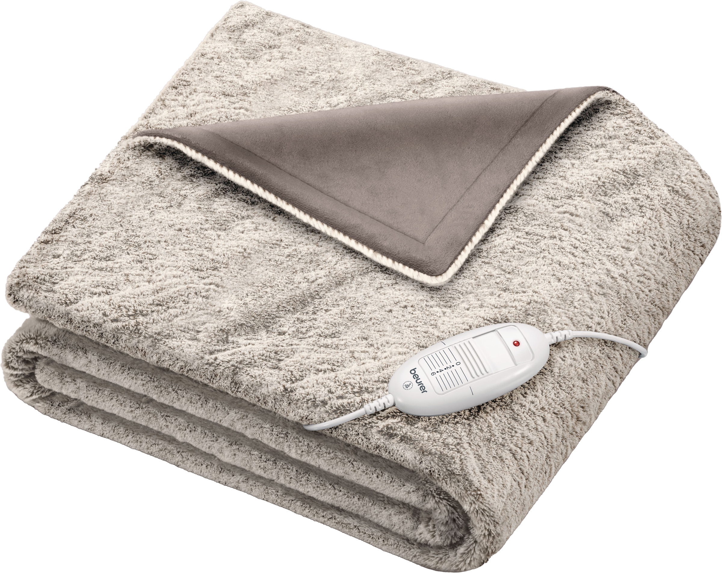 BEURER Heizdecke »HD 75 nordic taupe, elektrische Wärmedecke zum Einkuscheln«, 6 Temperaturstufen, kuscheliges Material, maschinenwaschbar