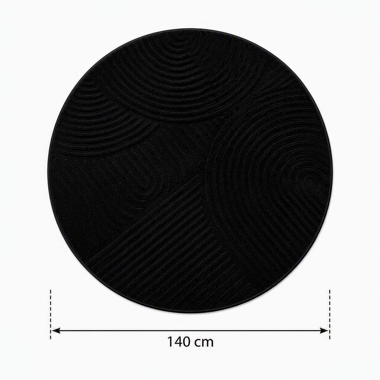GOODproduct Teppich »Jola Hoch-Tief-Design, Scandi-Look, Zen, 140 cm« rund 10 mm Höhe Boho, Modern, 3D, Wohnzimmer, Schlafzimmer, wasserabweisend