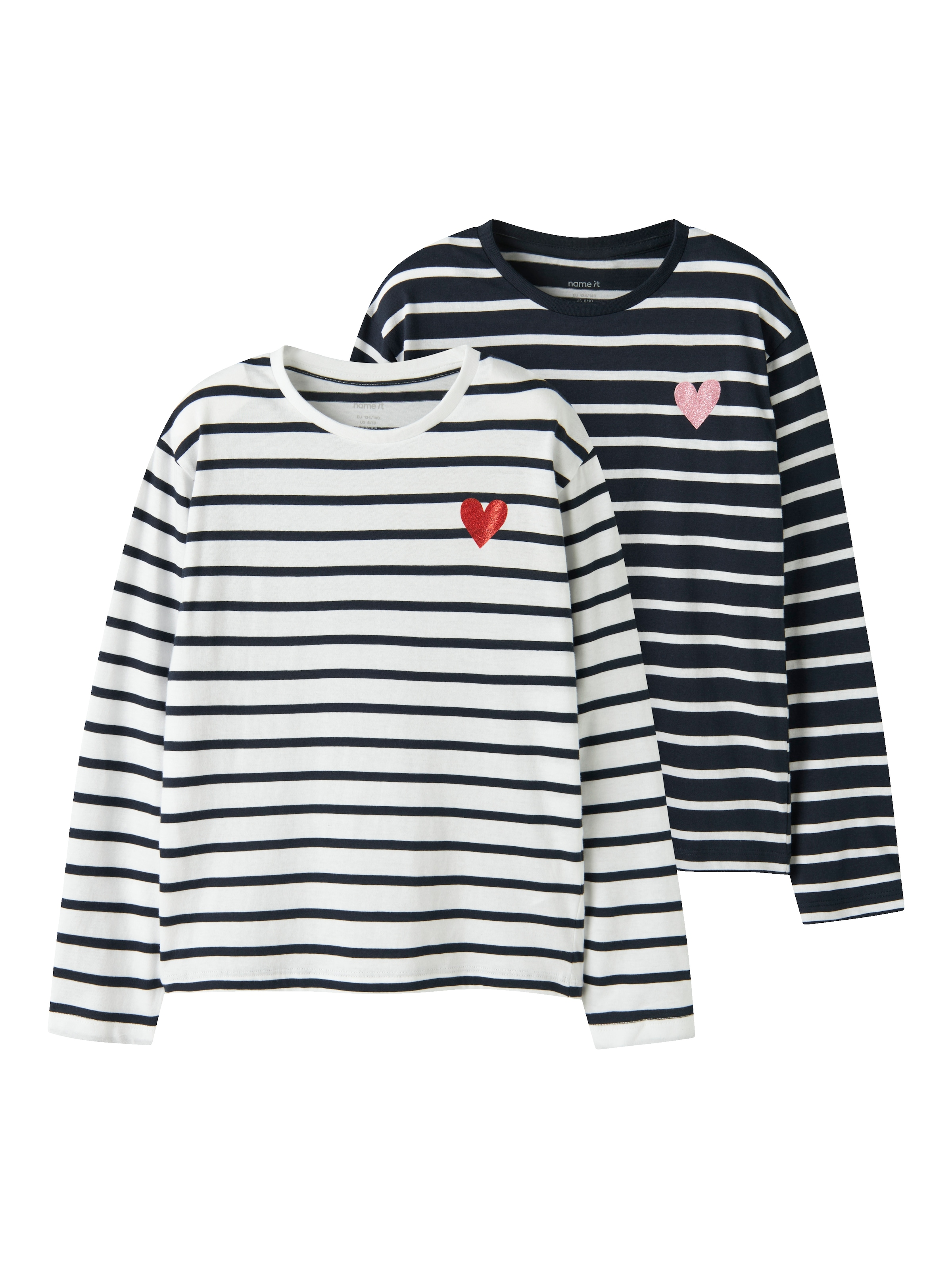 Image of Name It Langarmshirt "NKFTOVELINA 2P LS NREG TOP PB" Packung, 2