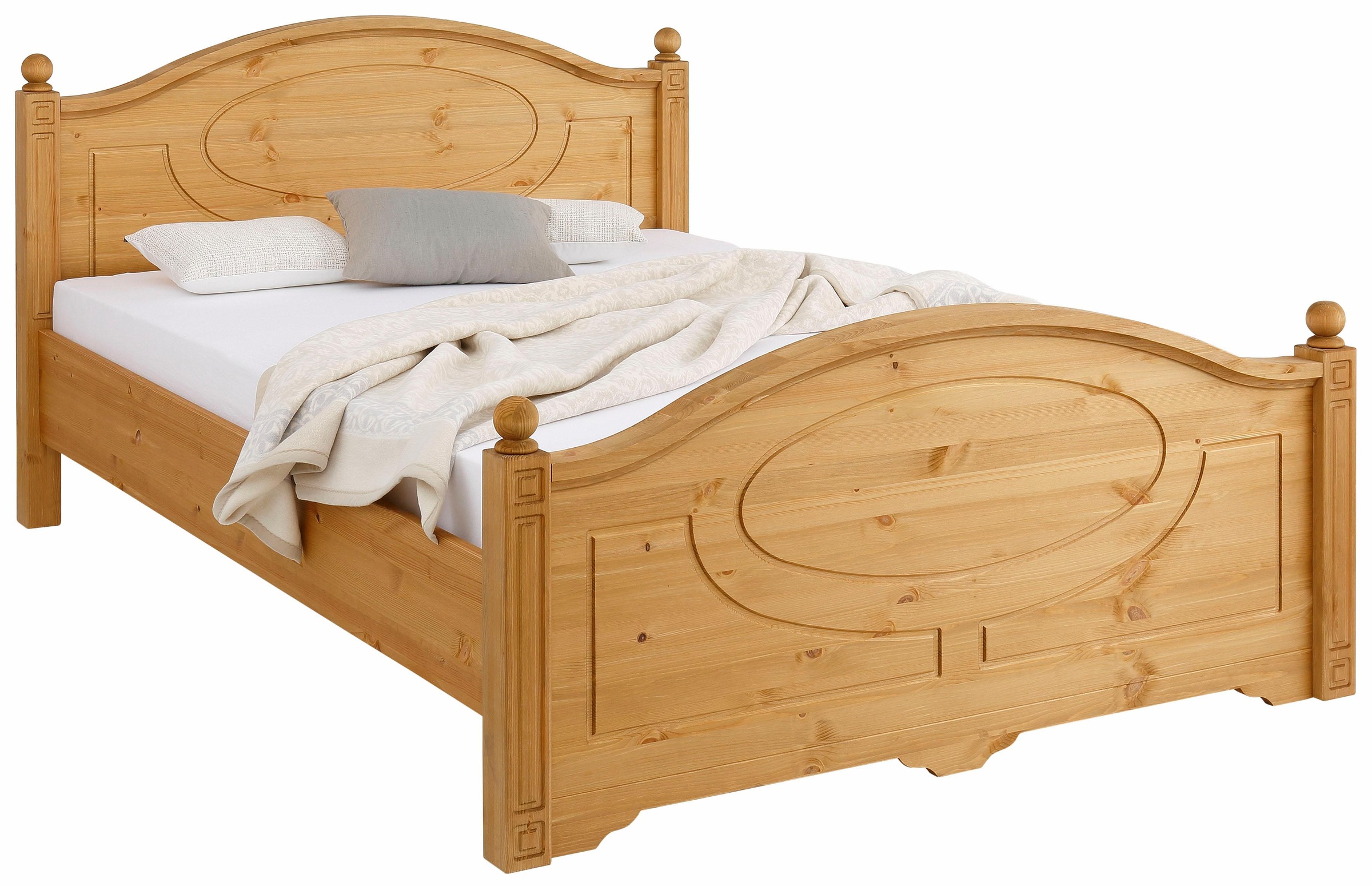 Image of Home affaire Massivholzbett »Mila«, in 3, Breiten, mit Fräsungen im Kopf-und Fussteil, 2 Farben bei Ackermann Versand Schweiz