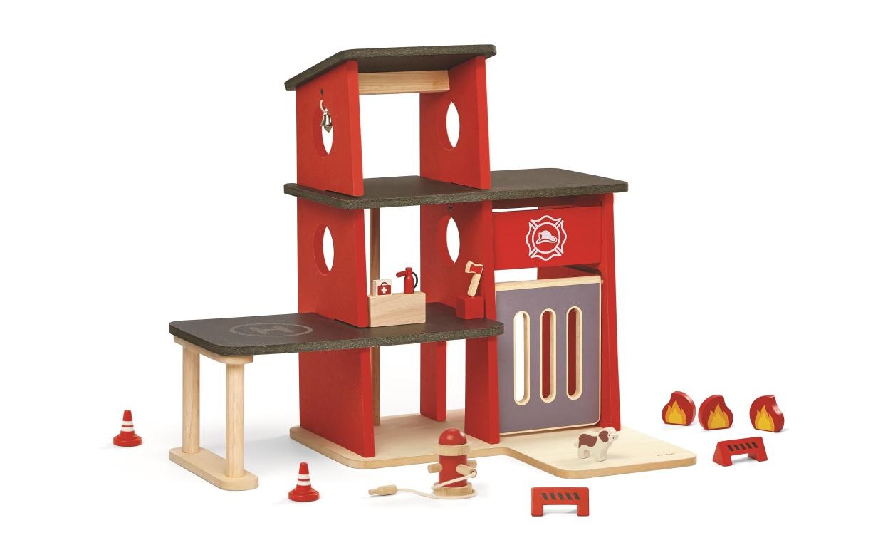 Image of Plan Toys Spiel-Feuerwehrwache »PlanWorld Feuerwehrstation« bei Ackermann Versand Schweiz