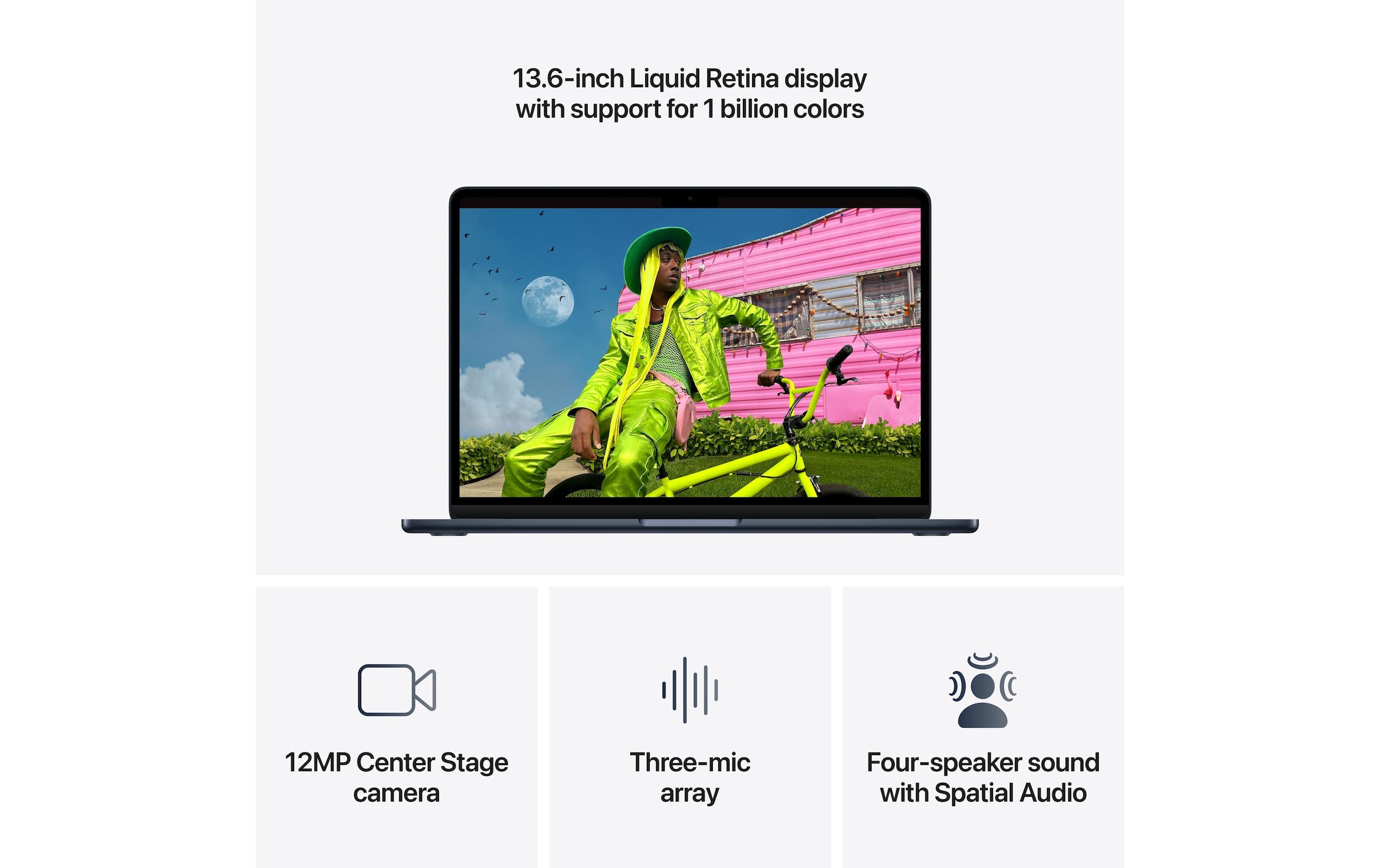 Apple Notebook »MacBook Air 13 2026 M5 10C GPU / 32 GB / 2 TB Midnight« / 13,6 ″ Apple Integrierte NPU (Neural Processing Unit)