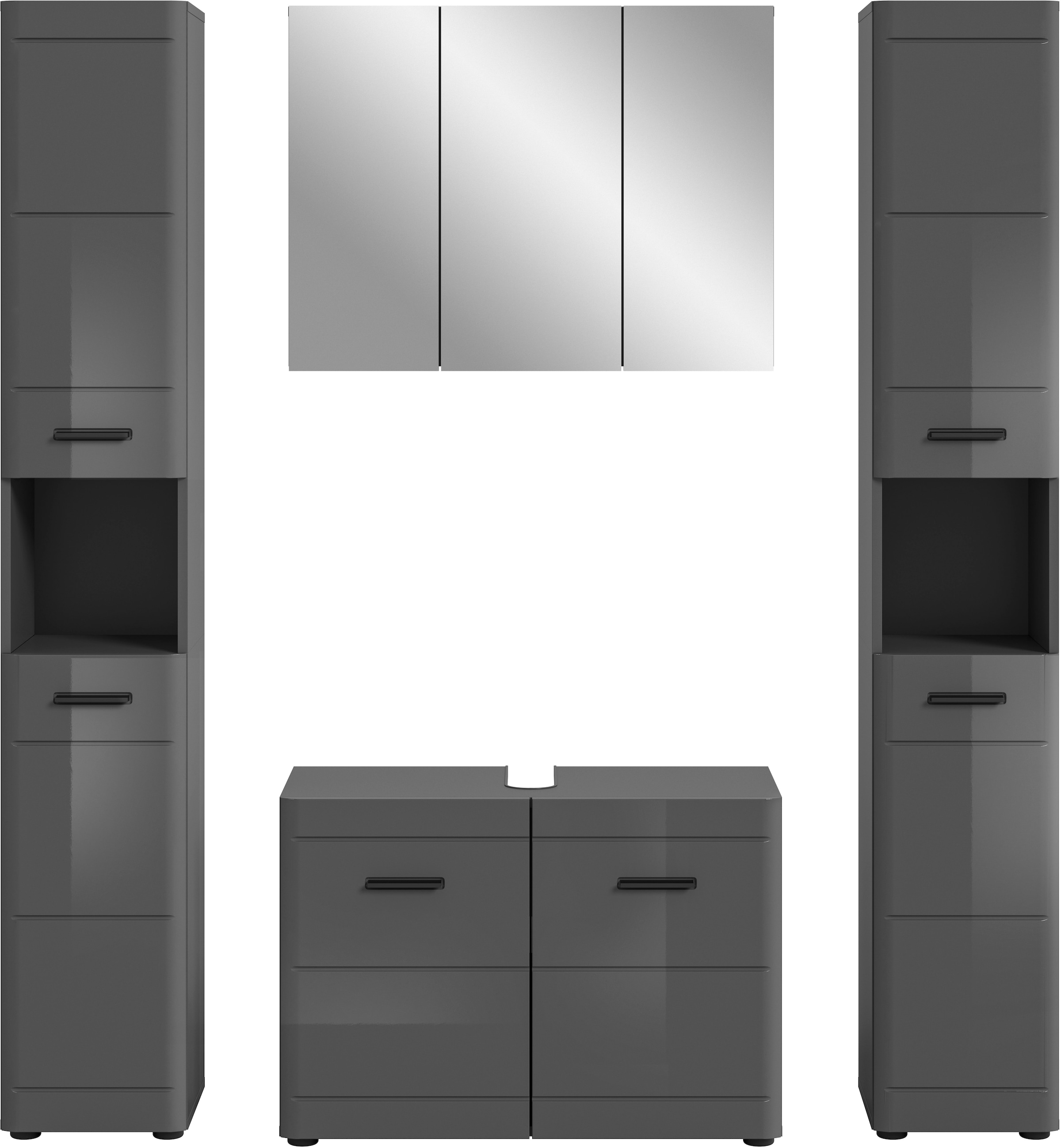 welltime Badmöbel-Set »Doux, bestehend aus: 2x Hochschrank, Waschbeckenunterschrank,« 4 Stk. tlg.
