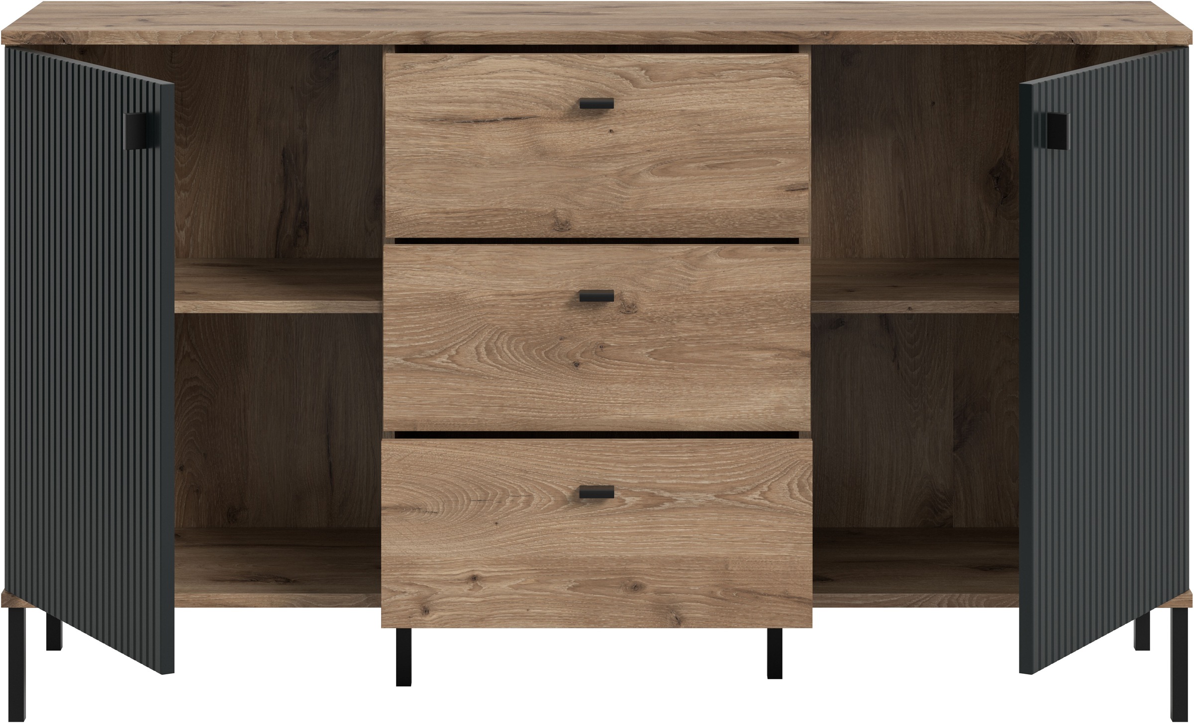 INOSIGN Buffet »TREVERK, Breite: 154 cm, hochwertige MDF-Front schwarz tiefzieh« 1 cuis tlg. buffet, salon, salle à manger