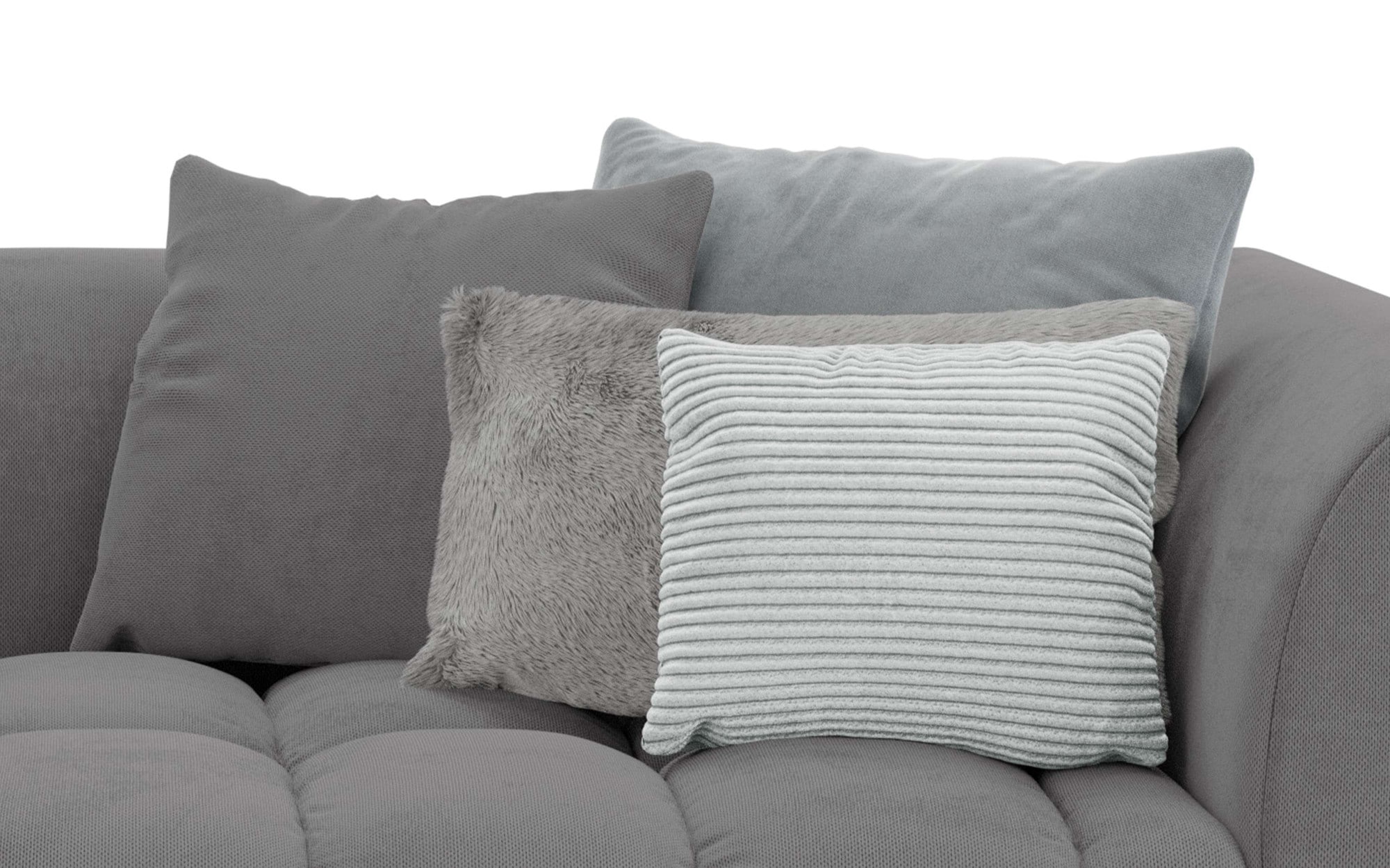 s.Oliver Big-Sofa »COBBO 3-Sitzer Design-Sofa Bubble-Optik, Masse B/T/H: 259/126/104 cm« mit vielen Kissen, moderne Steppung und hoher Sitzkomfort