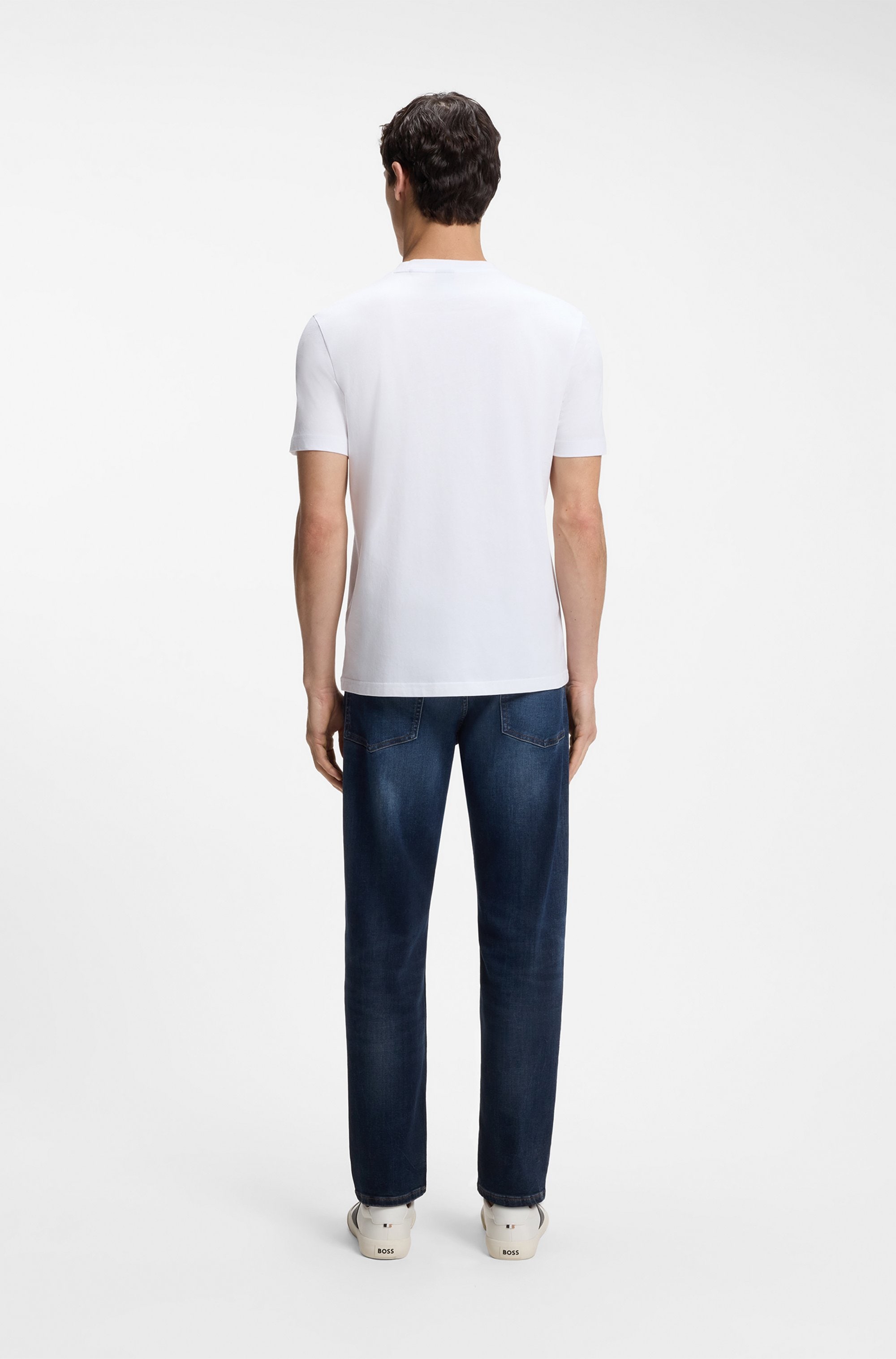 BOSS ORANGE T-shirt col rond, coupe Regular Fit, grand imprimé logo