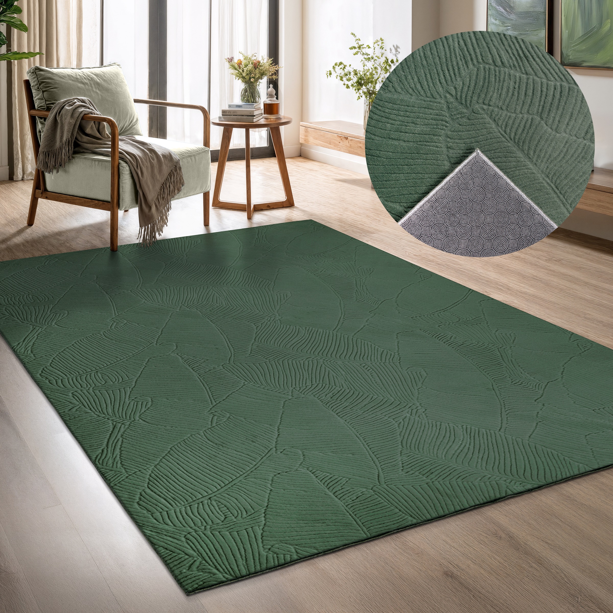Image of GOODproduct Teppich "Sveaa" rechteckig 8 mm Höhe mit Anti-Rutsch-Rücken und 3D-Optik