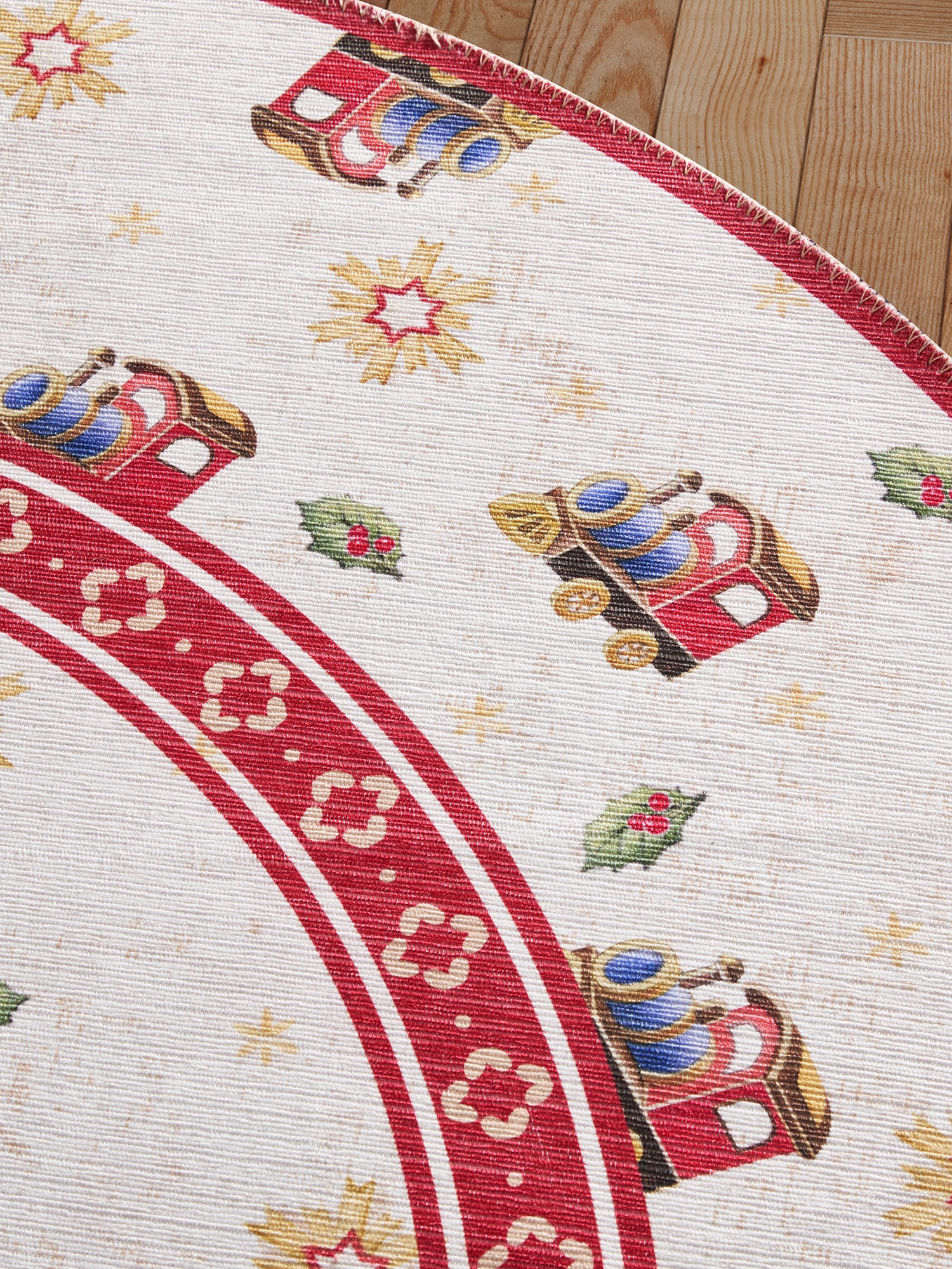 Villeroy & Boch Teppich »Toy's Delight Limited Edition Santa Claus« rund 3 mm Höhe Limited Edition, Weihnachten, Wohnzimmer, Baumrock, Waschbar, Rund