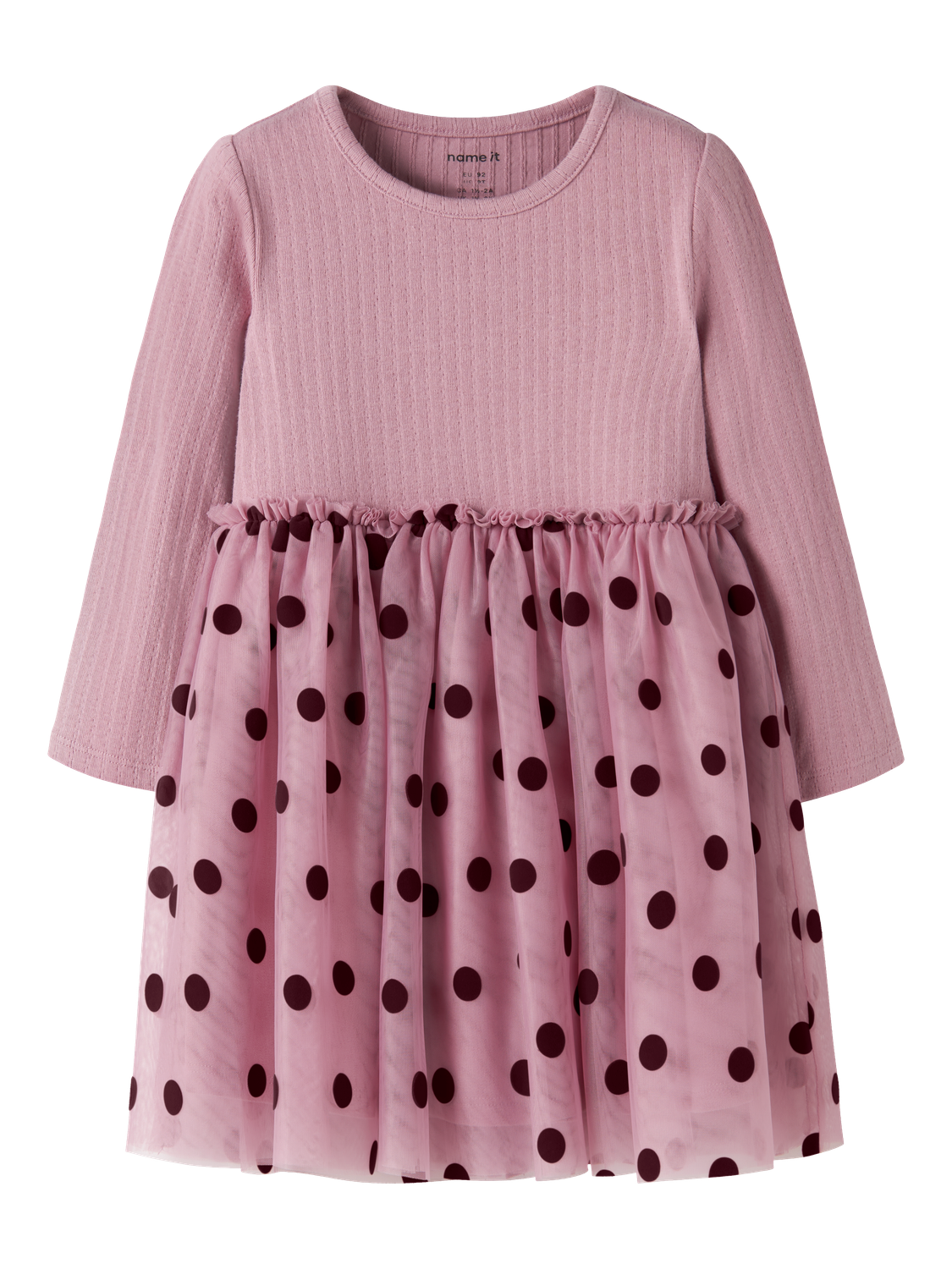Image of Name It Minikleid "NMFNAGINA LS TULLE DRESS" Baumwollmischung, regular fit