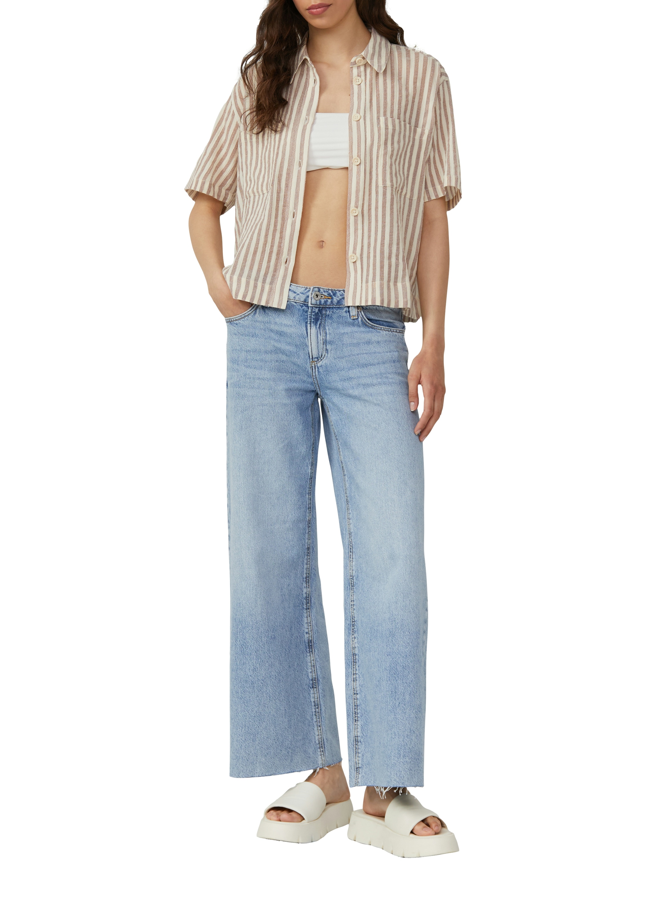 QS Hemdbluse, mit Streifen Muster