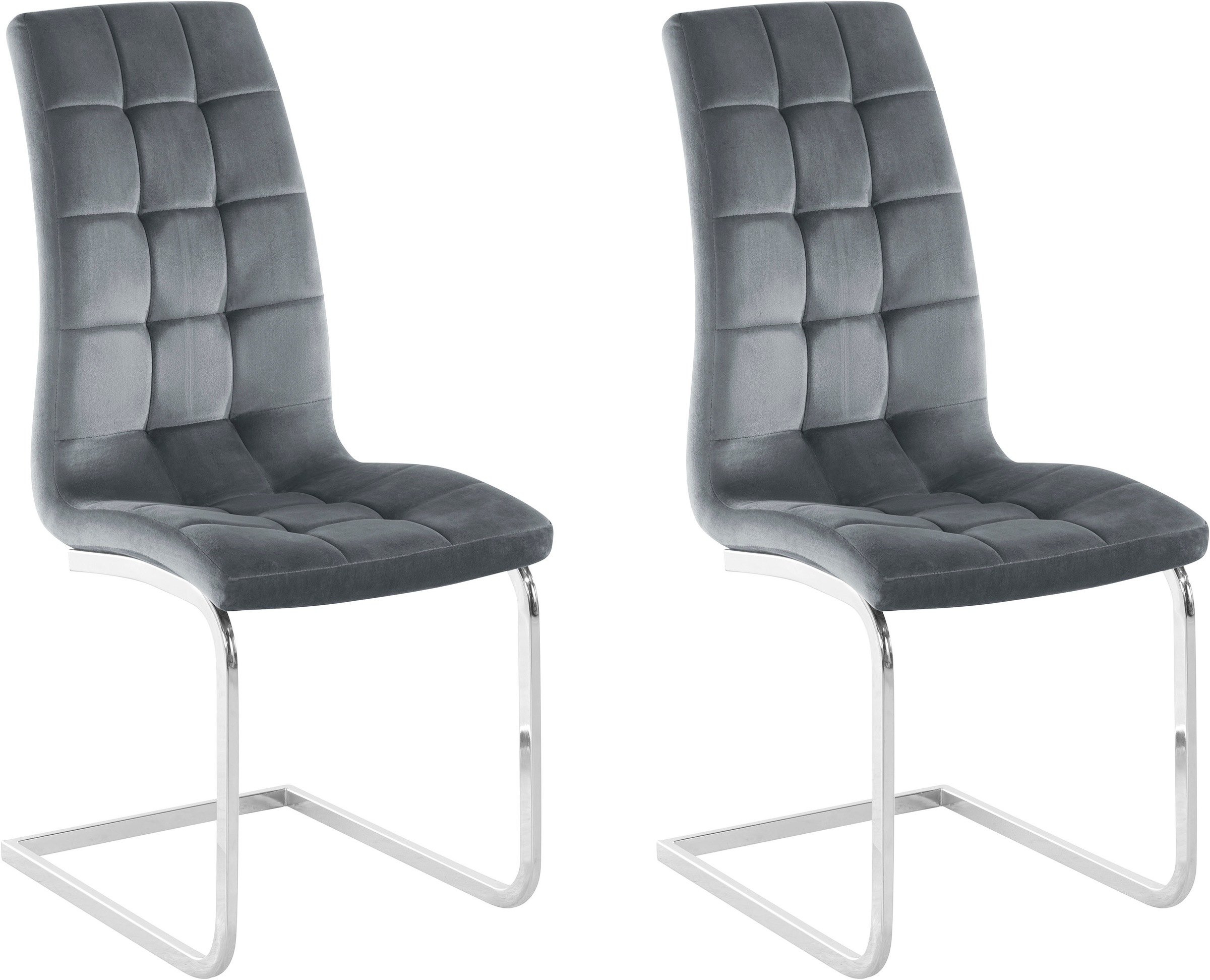 Image of INOSIGN Freischwinger »Lola«, (Set), 2 St., Samtstoff, (2 oder 4 Stück), Bezug in Kunstleder oder Samtsoff, verchromtes Metallgestell bei Ackermann Versand Schweiz