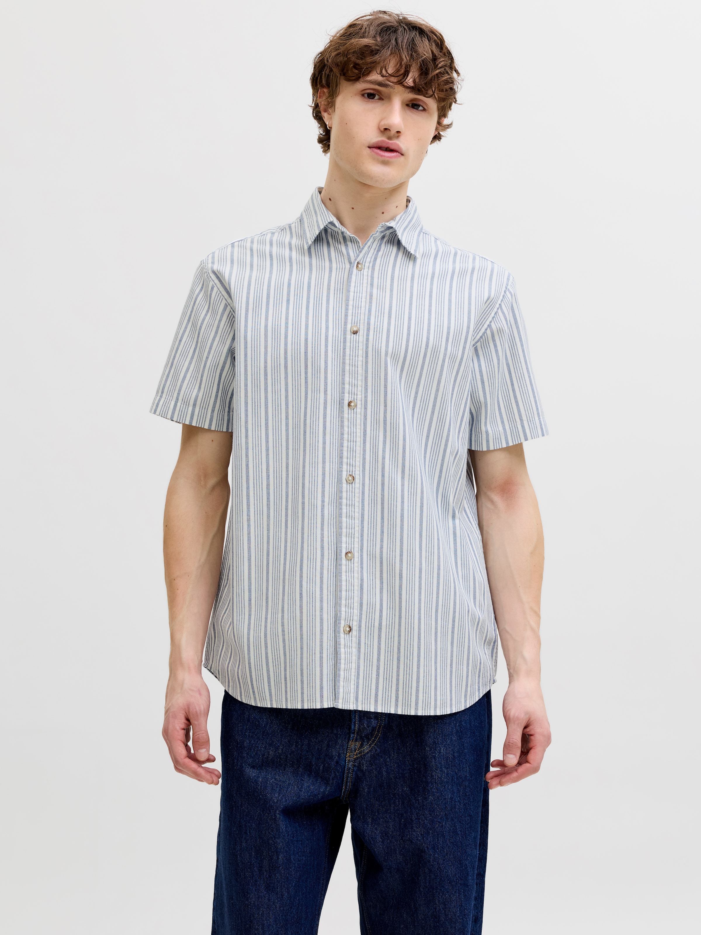 Jack & Jones Chemise à manches courtes »JJCHAD OXFORD STRIPE SHIRT SS«