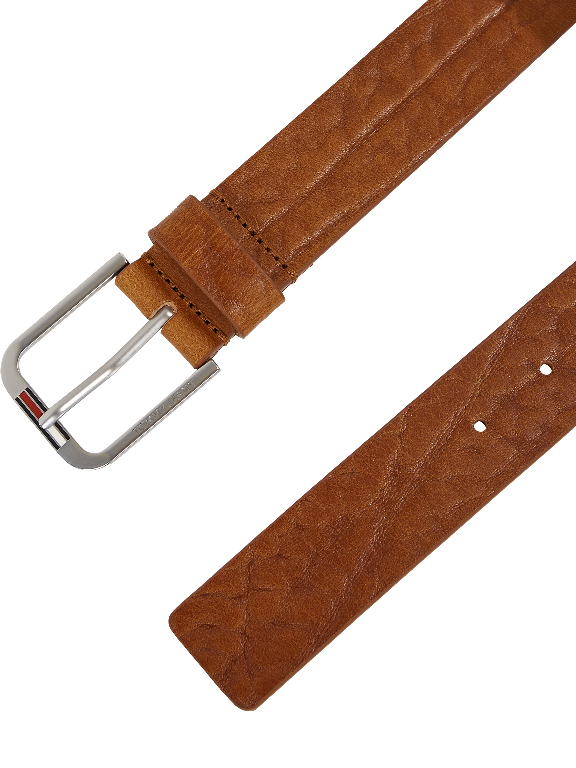 Tommy Jeans Ledergürtel »TJM AUSTIN TEXTURE 3.5«, Label auf der Schliesse, genarbtes Leder