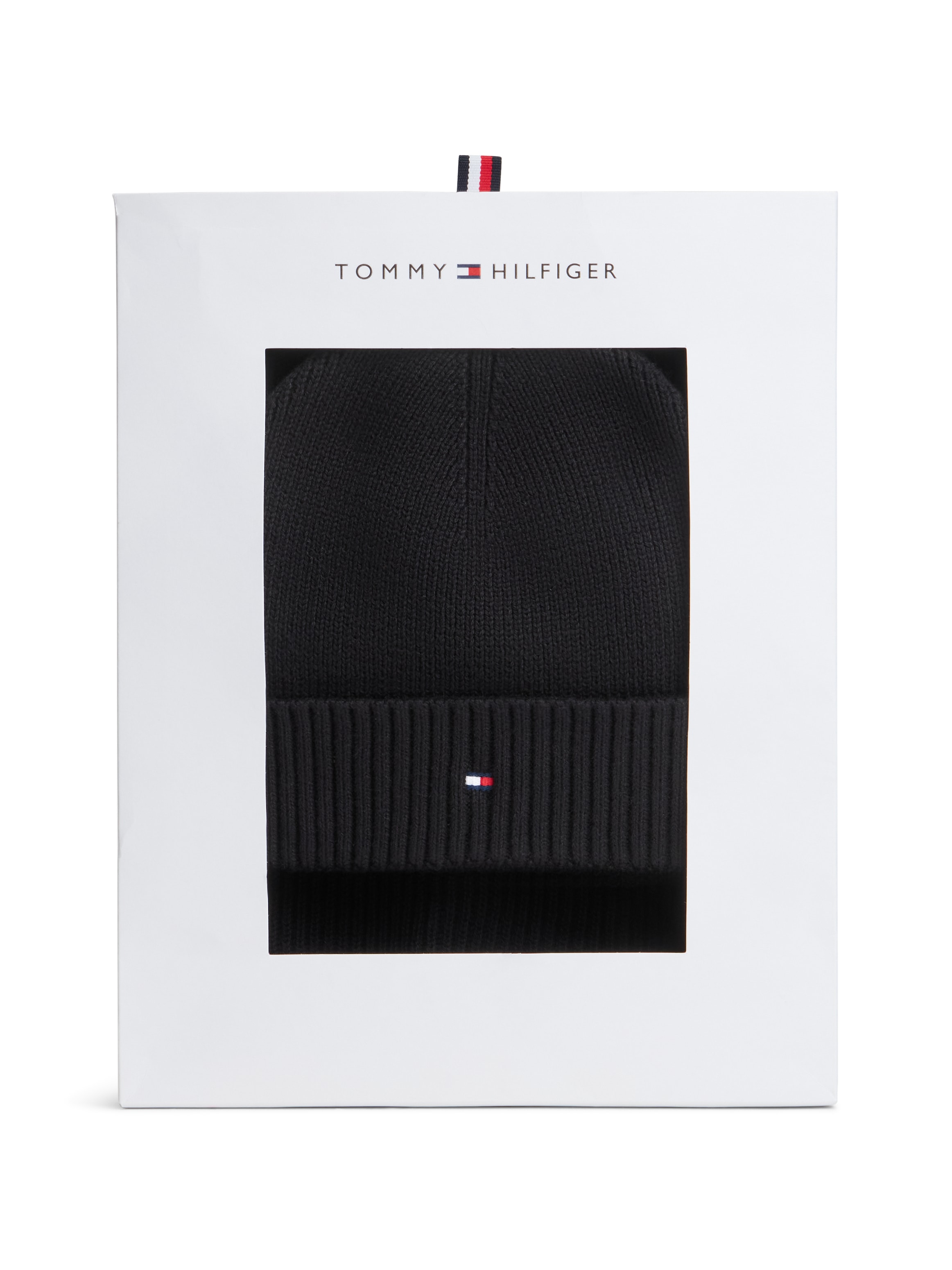 Tommy Hilfiger Beanie »TH FLAG BEANIE AND SCARF« 2 Stk. mit Kaschmiranteil, in Geschenkbox