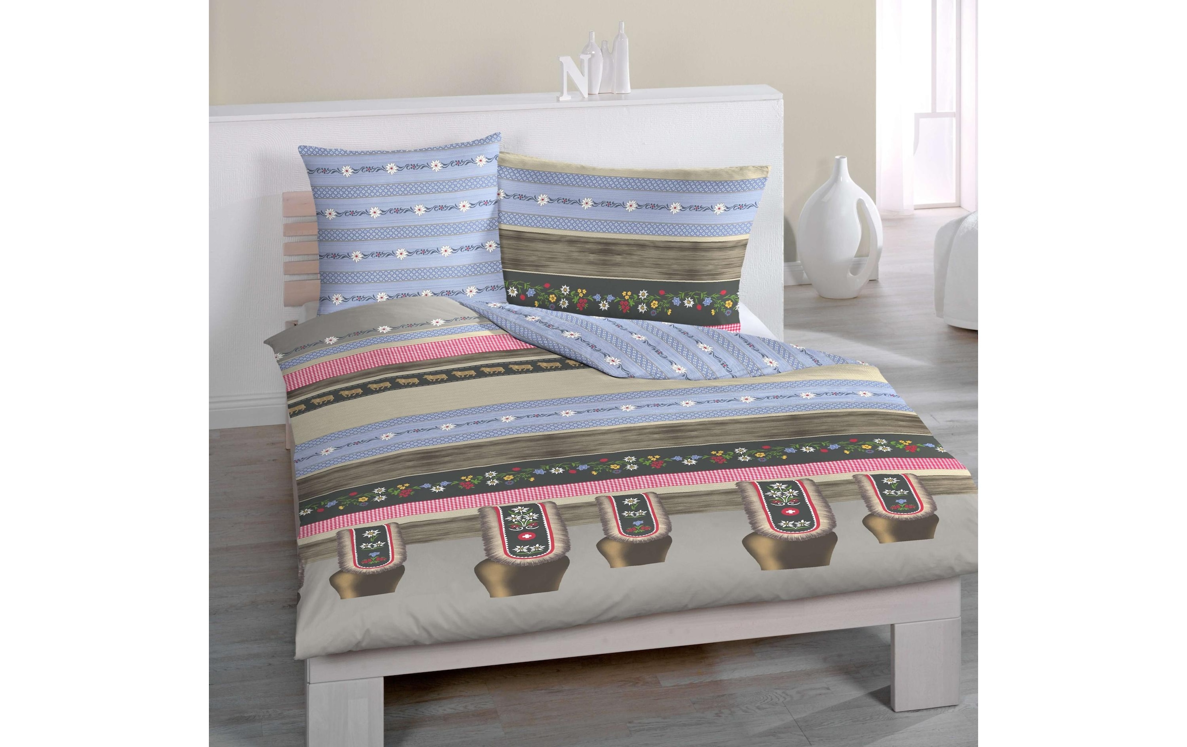 HOME FASHION Kissenbezug »Home Fashion Kopfkissenbezug Kuhglocken Satin«