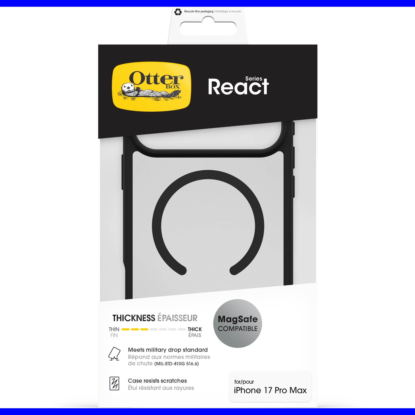 Otterbox Handyhülle »React Series MagSafe Compatible für Apple iPhone 17 Pro Max« Apple iPhone 17 Pro Max Backcover, Schutzhülle, Handyschutzhülle, Case, Schutzcase, stossfest