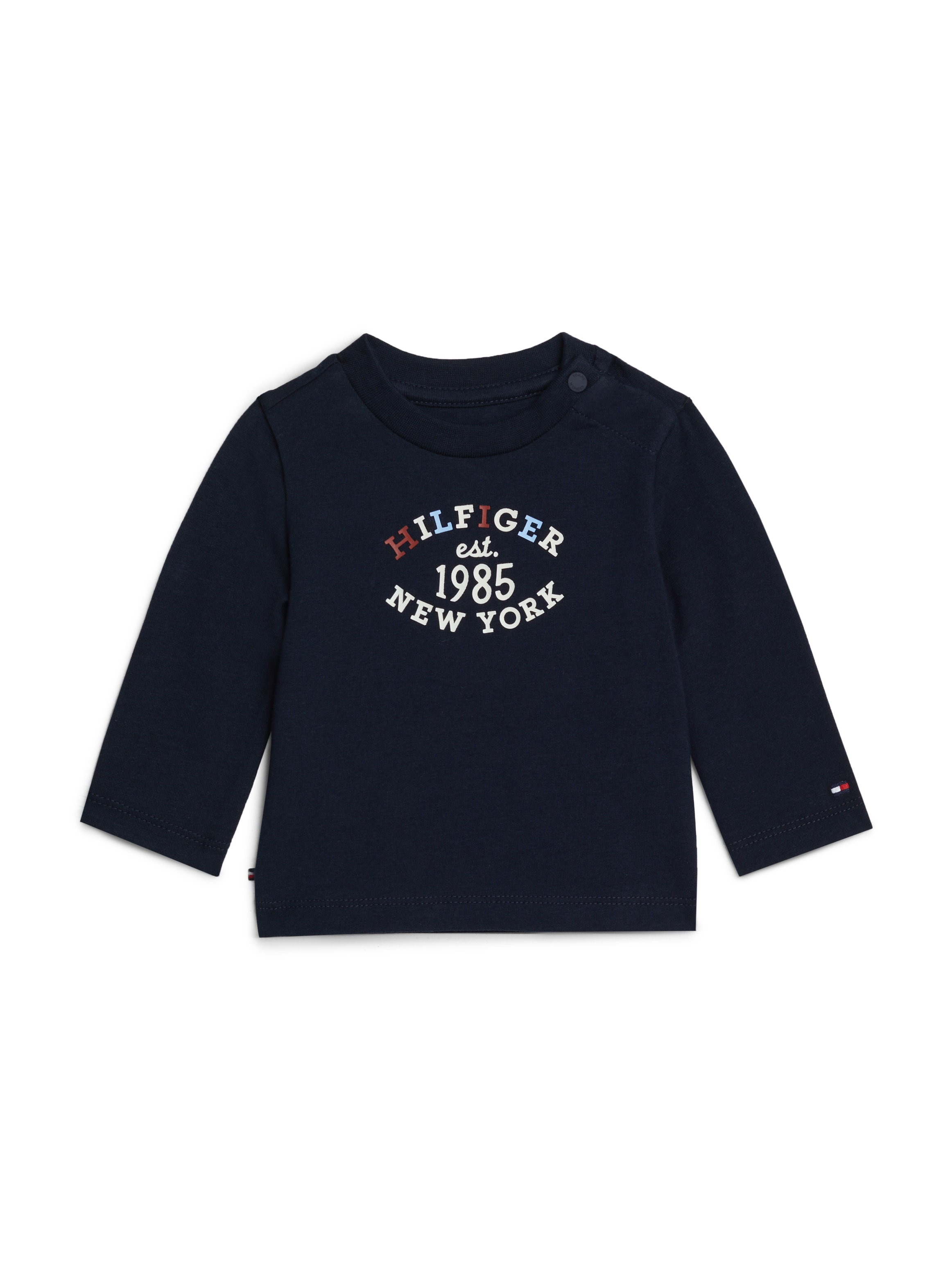 Tommy Hilfiger Langarmshirt »MONOTYPE OVAL REGULAR TEE LS«, Baby bis 2 Jahre mit Logoschriftzug