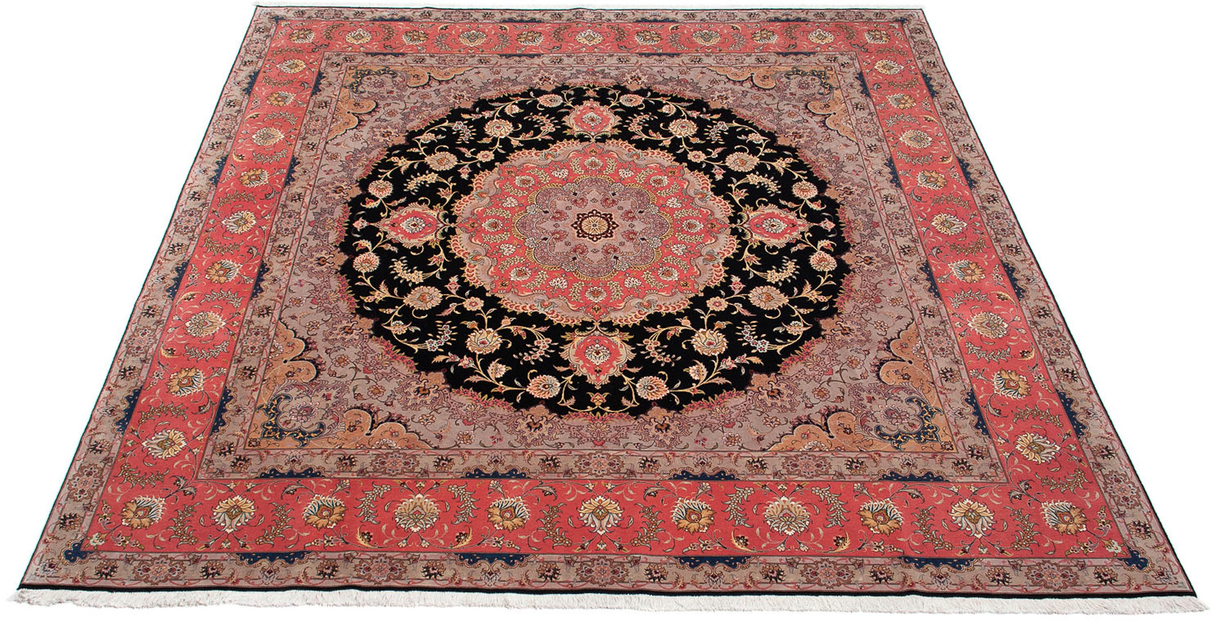 Image of morgenland Orientteppich »Perser - Täbriz - Royal quadratisch - 300 x 290 cm - rot«, quadratisch, 7 mm Höhe, Wohnzimmer, Handgeknüpft, Einzelstück mit Zertifikat bei Ackermann Versand Schweiz