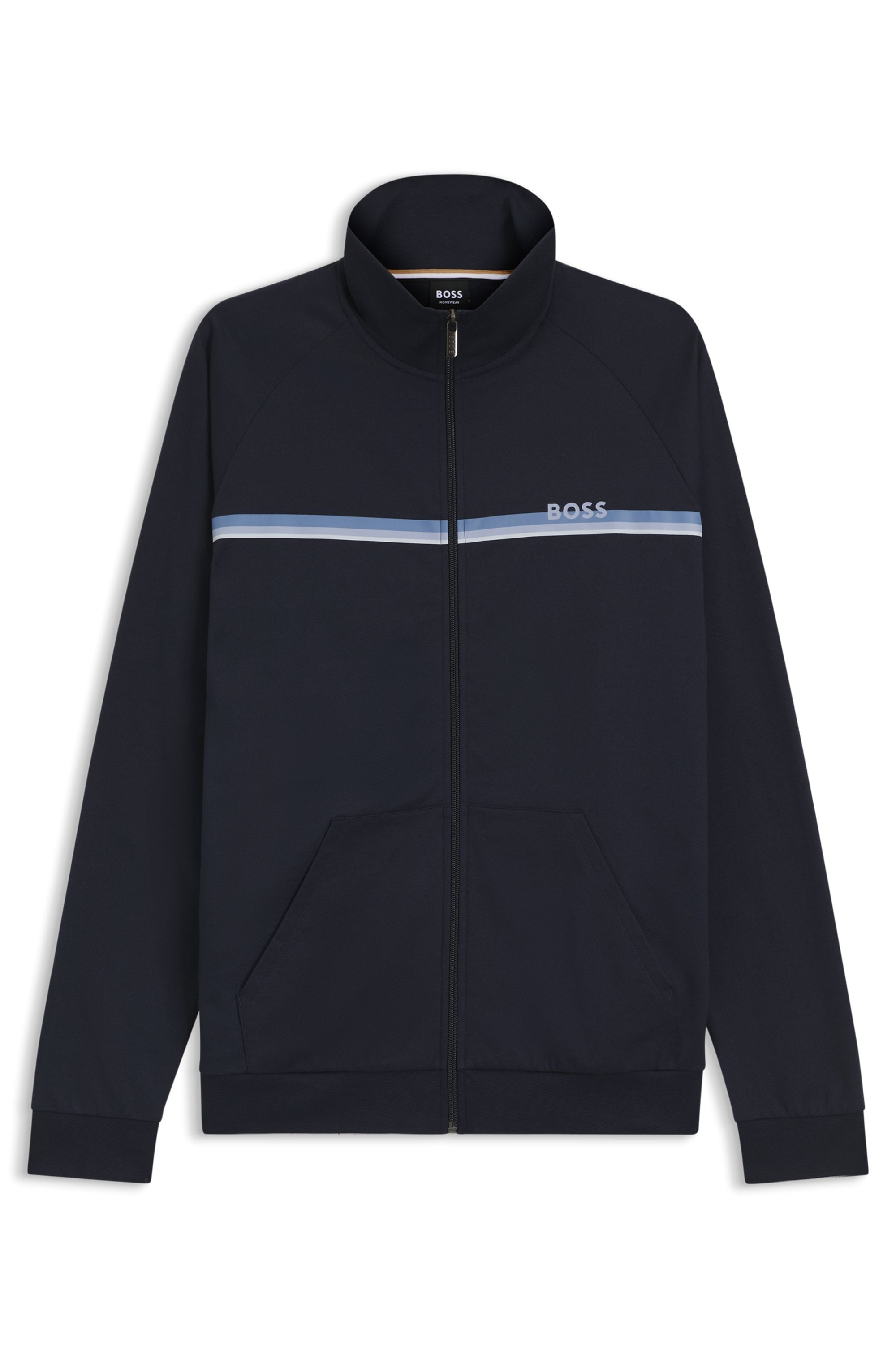 BOSS Sweatjacke »Authentic« mit Streifen und Logo, regular fit