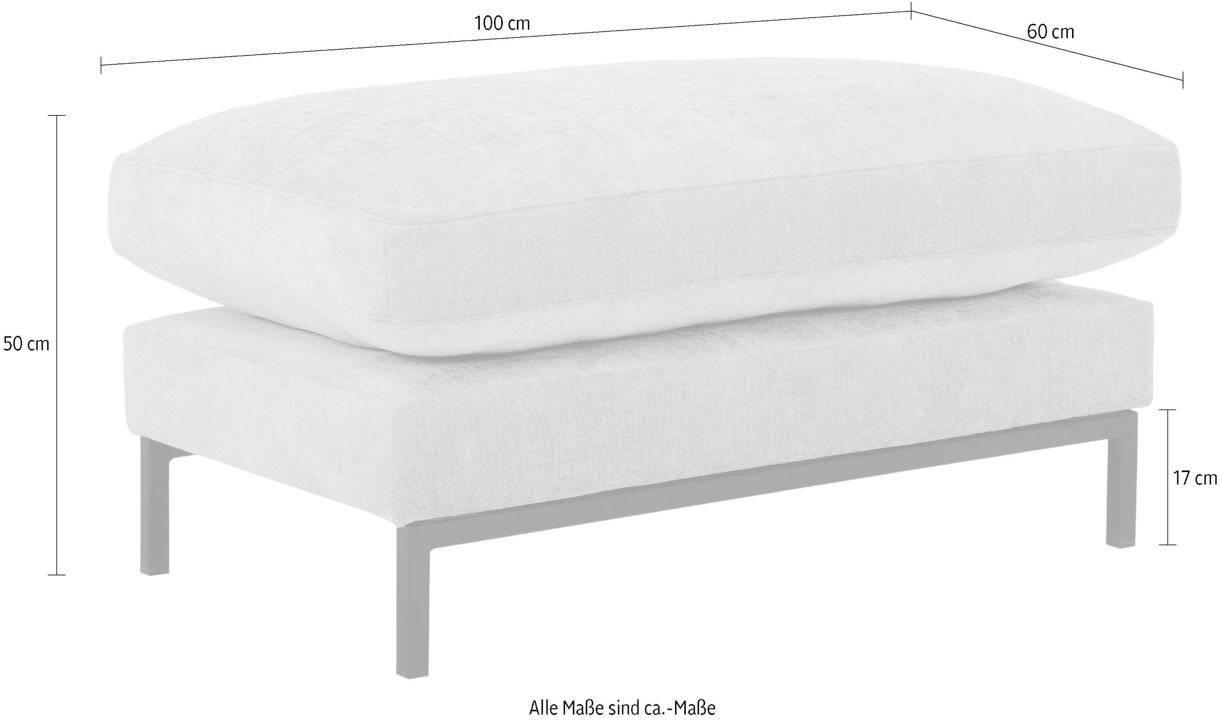 andas Tabouret »Welland« en aspect froissé avec pieds en métal
