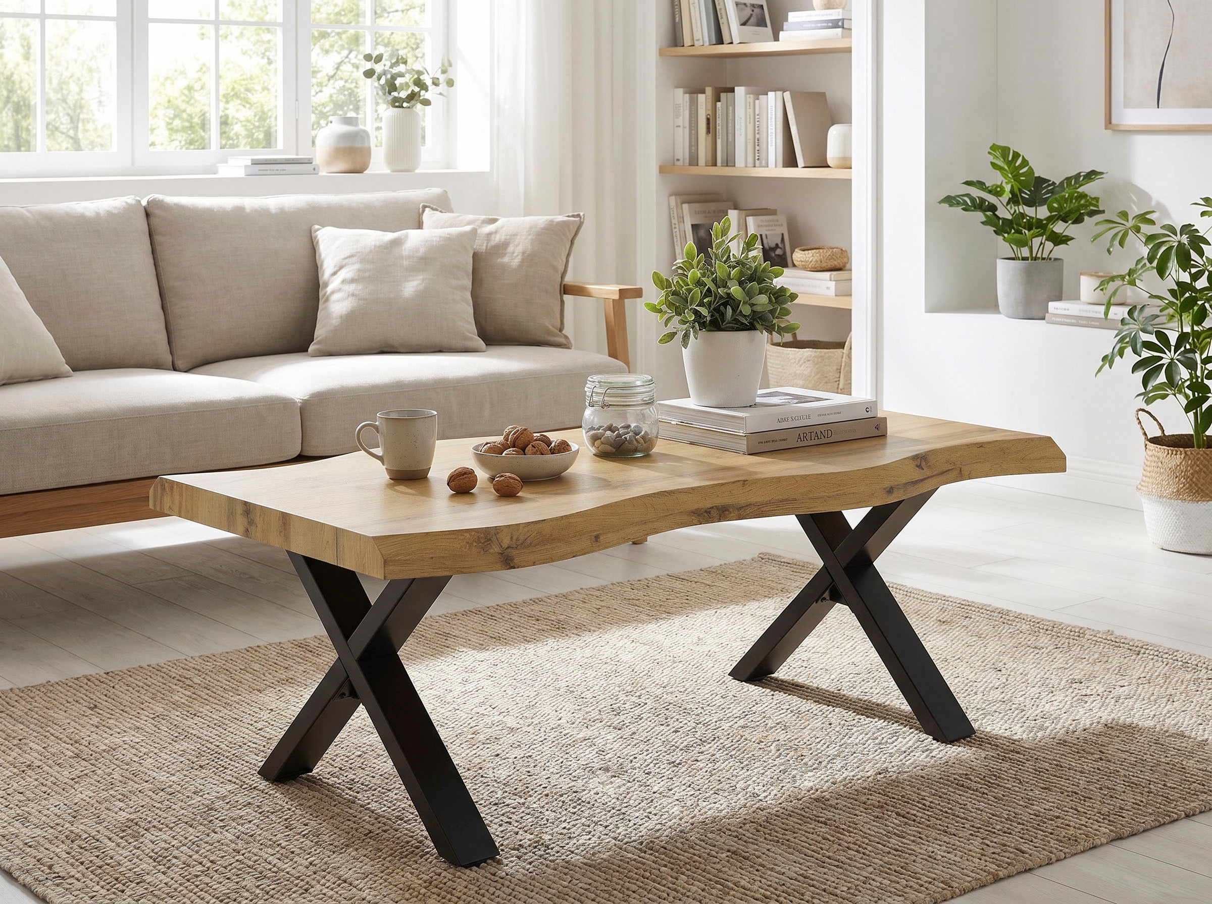 HELA Table basse »GERD« Baumkantenoptik, Breite 110 cm